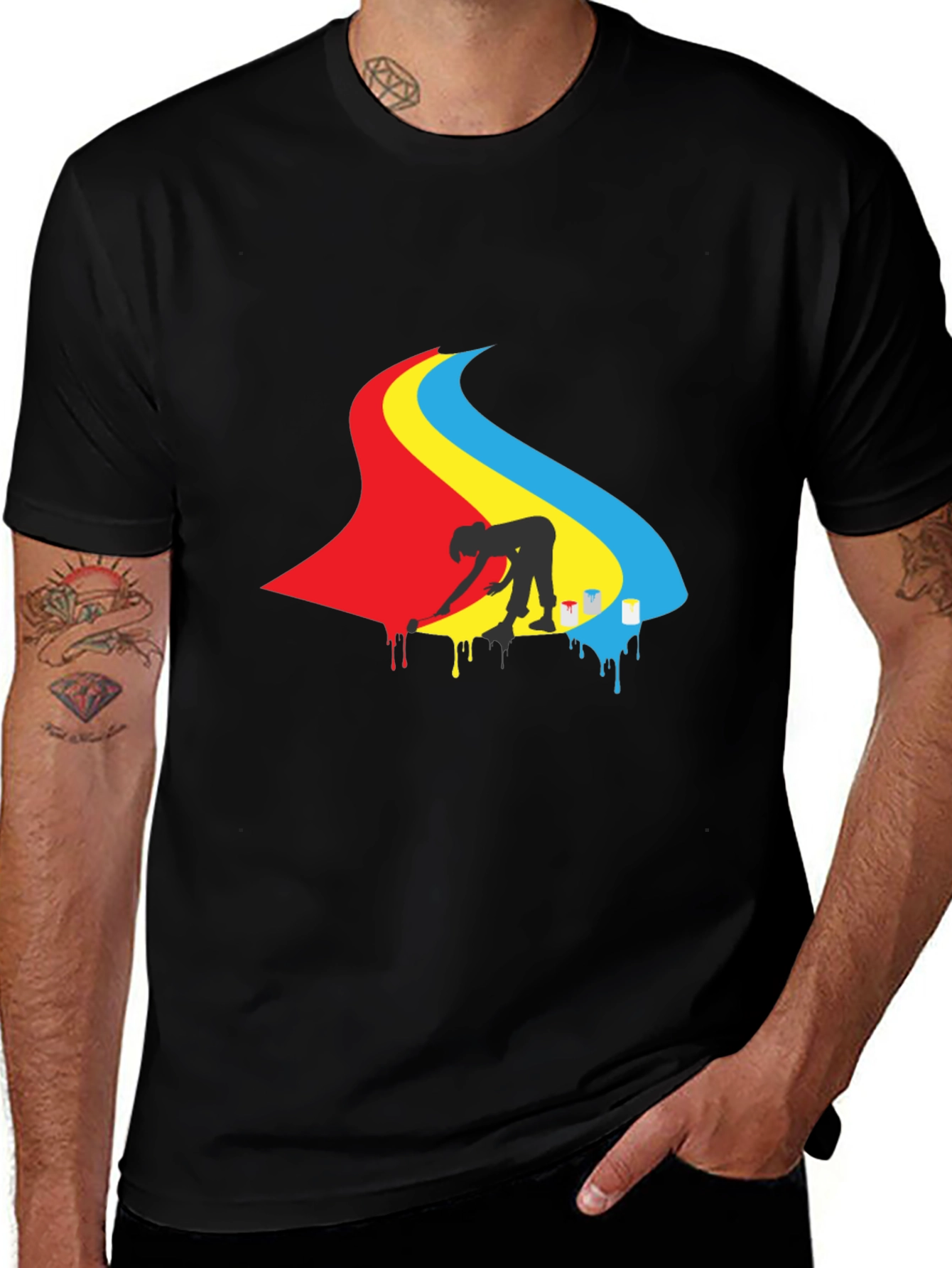 Variant 7 of Painterly Graphic Tee - Vivid Colors, Artistic Design