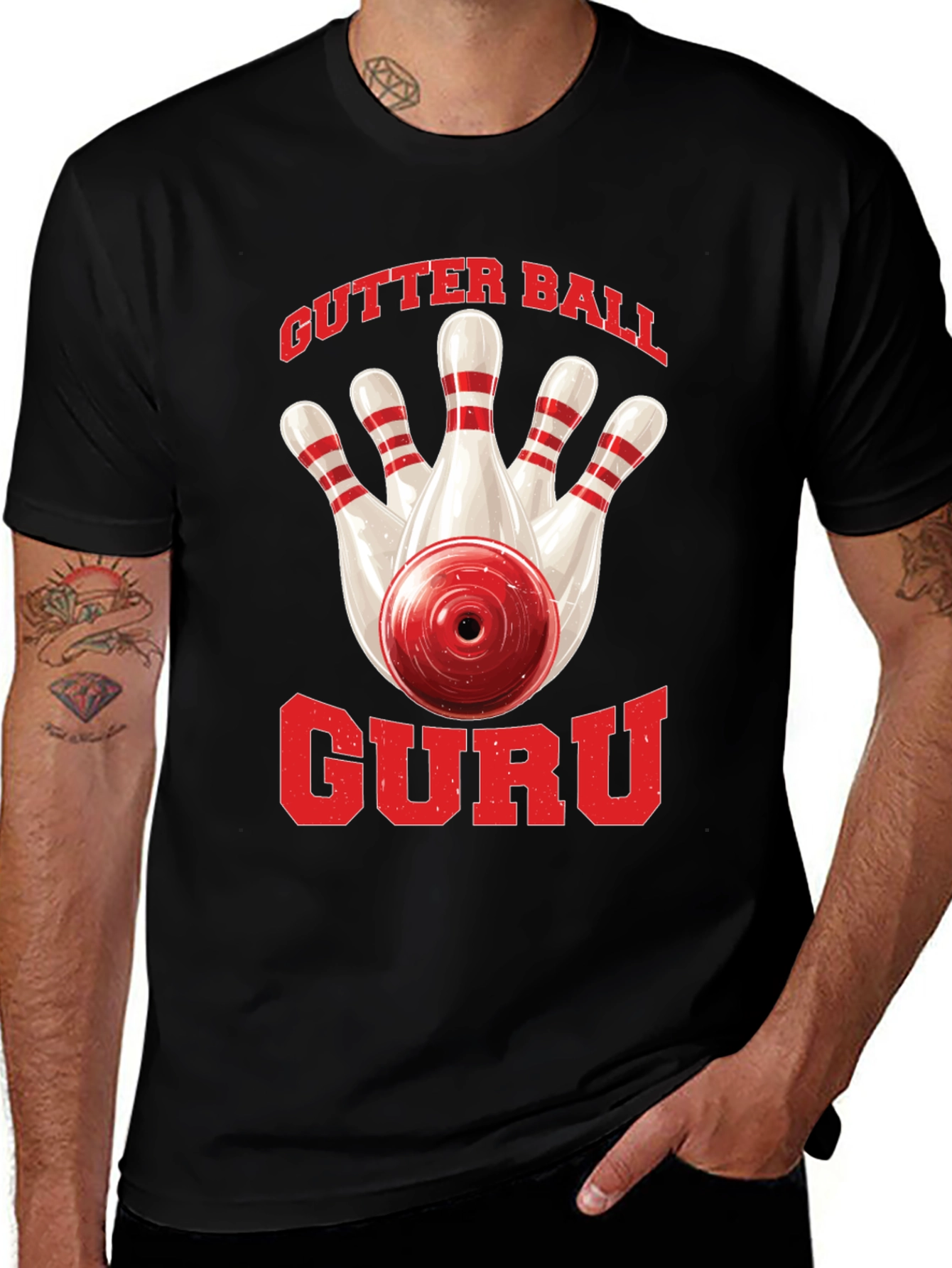 Variant 7 of Gutter Ball Guru Bowling T-Shirt