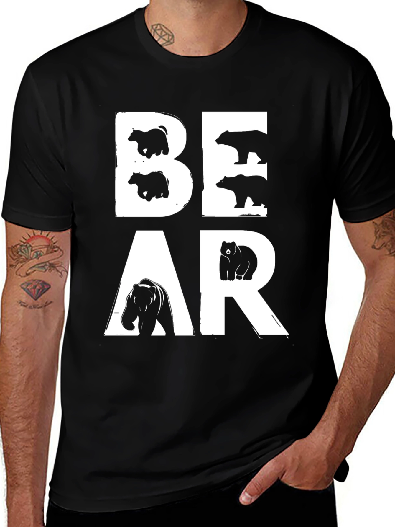 Variant 8 of Men's Black Bear Graphic T-Shirt
