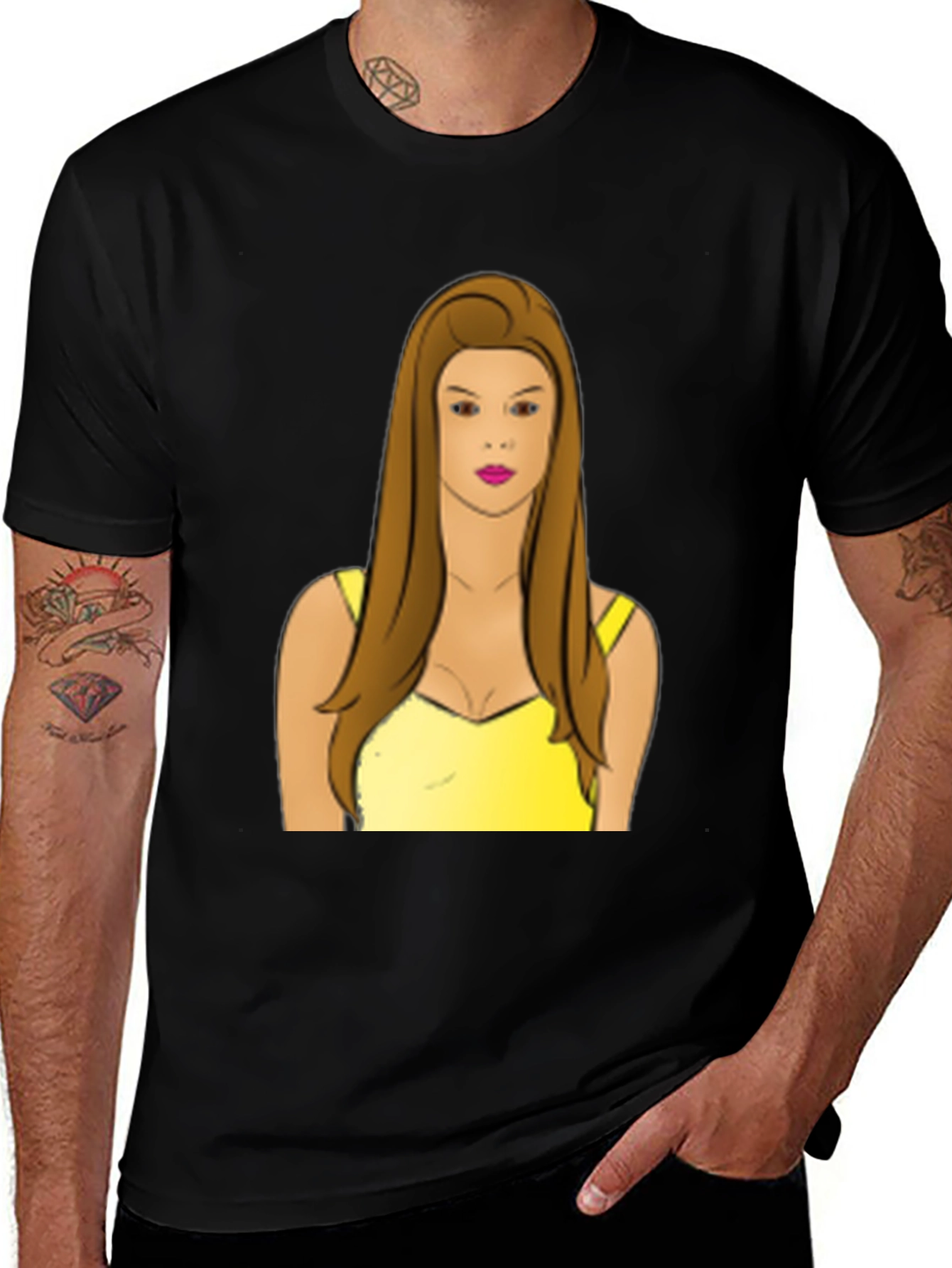 Variant 19 of Woman Portrait Graphic Black T-Shirt
