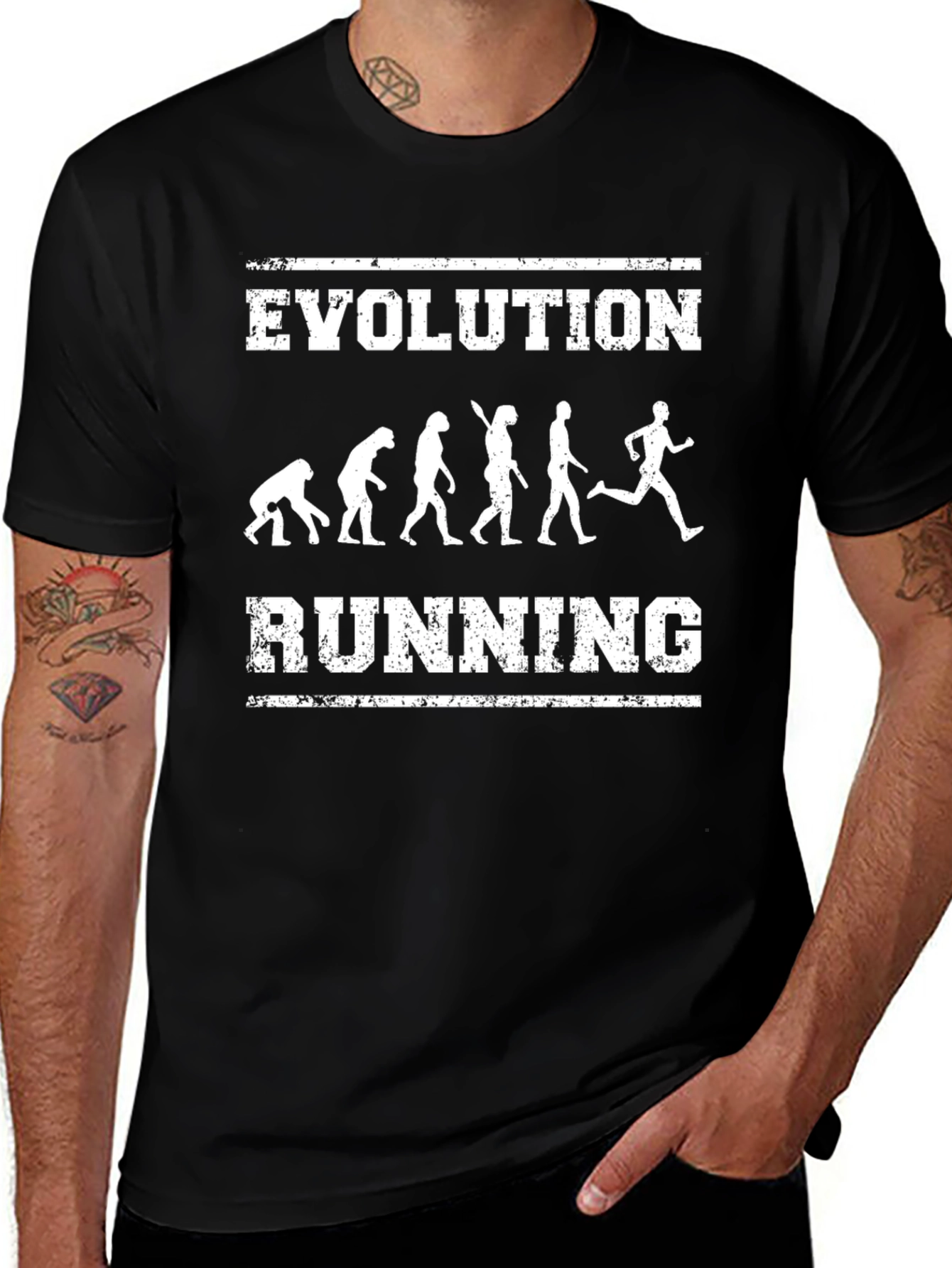 Variant 2 of Evolution Running T-Shirt - Funny Fitness Tee