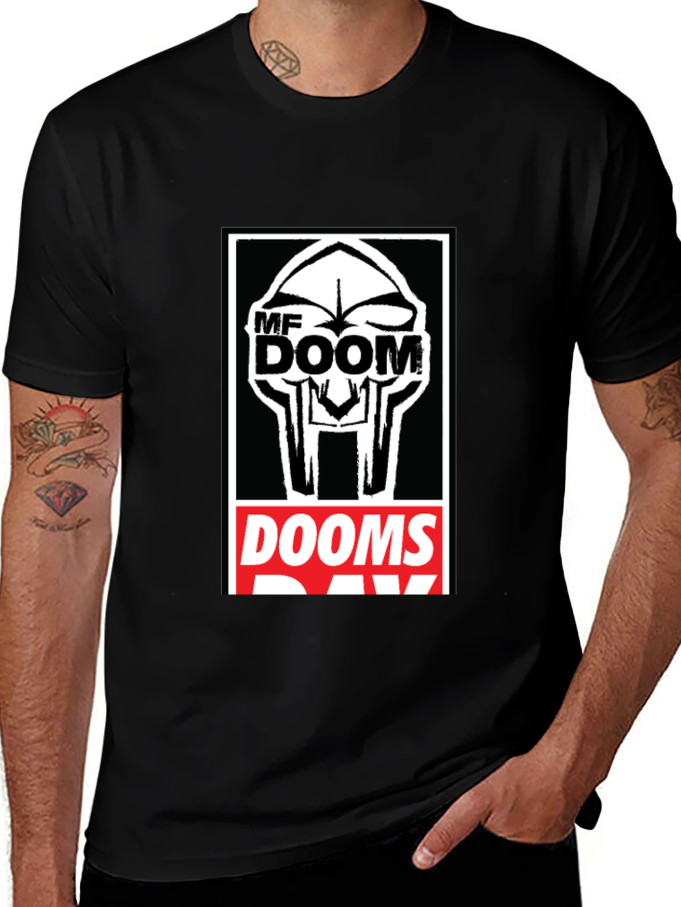 MF DOOM Graphic Print Black T-Shirt