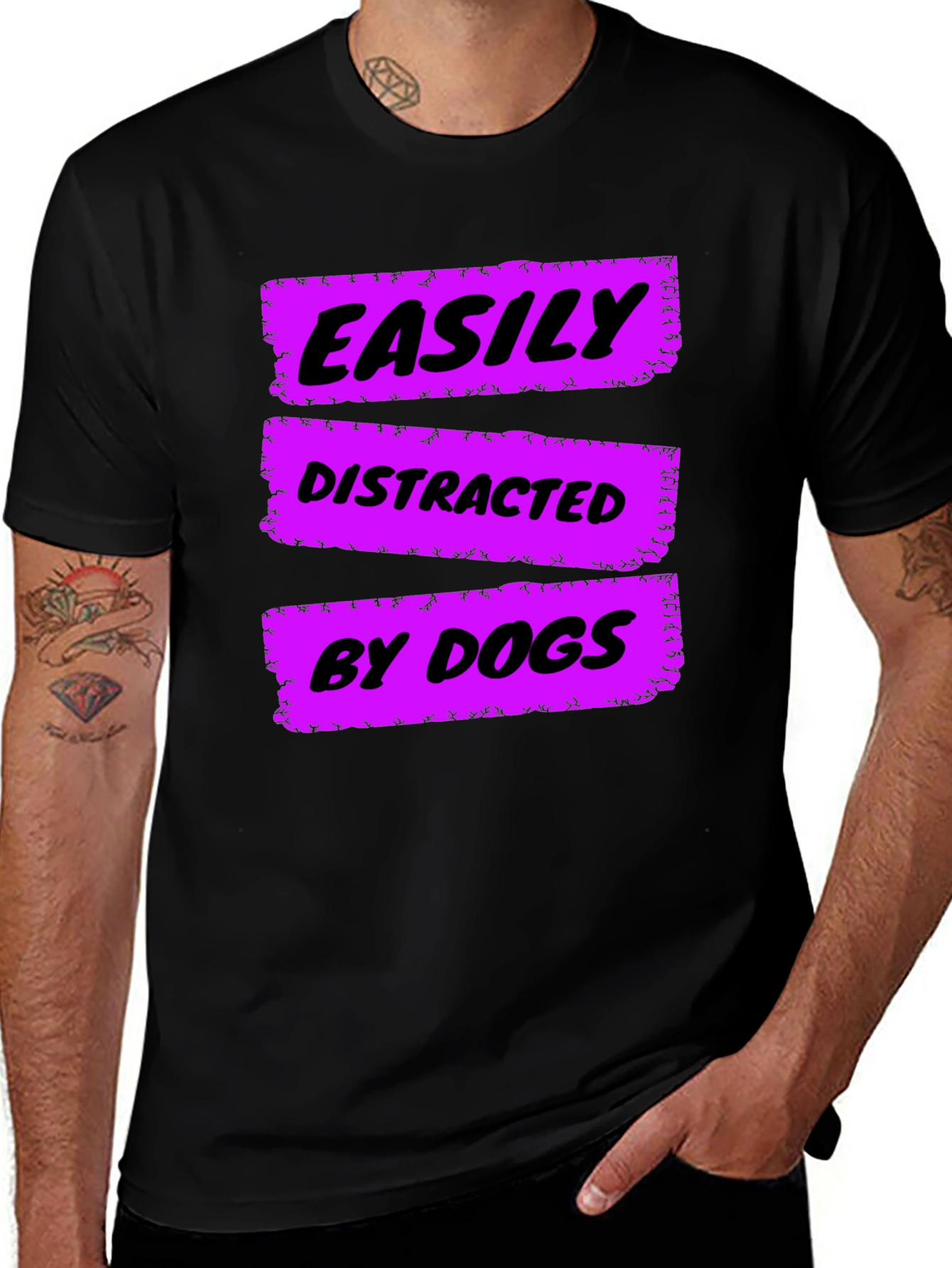 Variant 8 of Easily Distracted by Dogs Graphic Tee