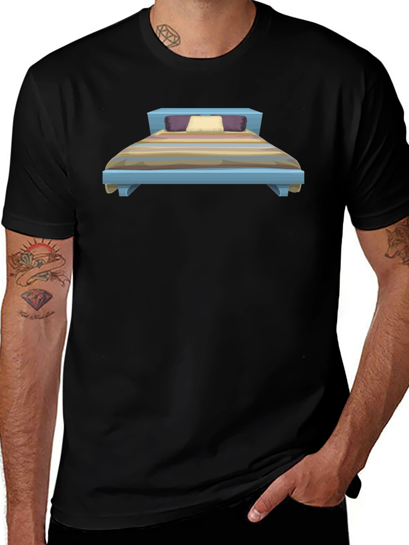 Variant 28 of Cartoon Bed Graphic T-Shirt