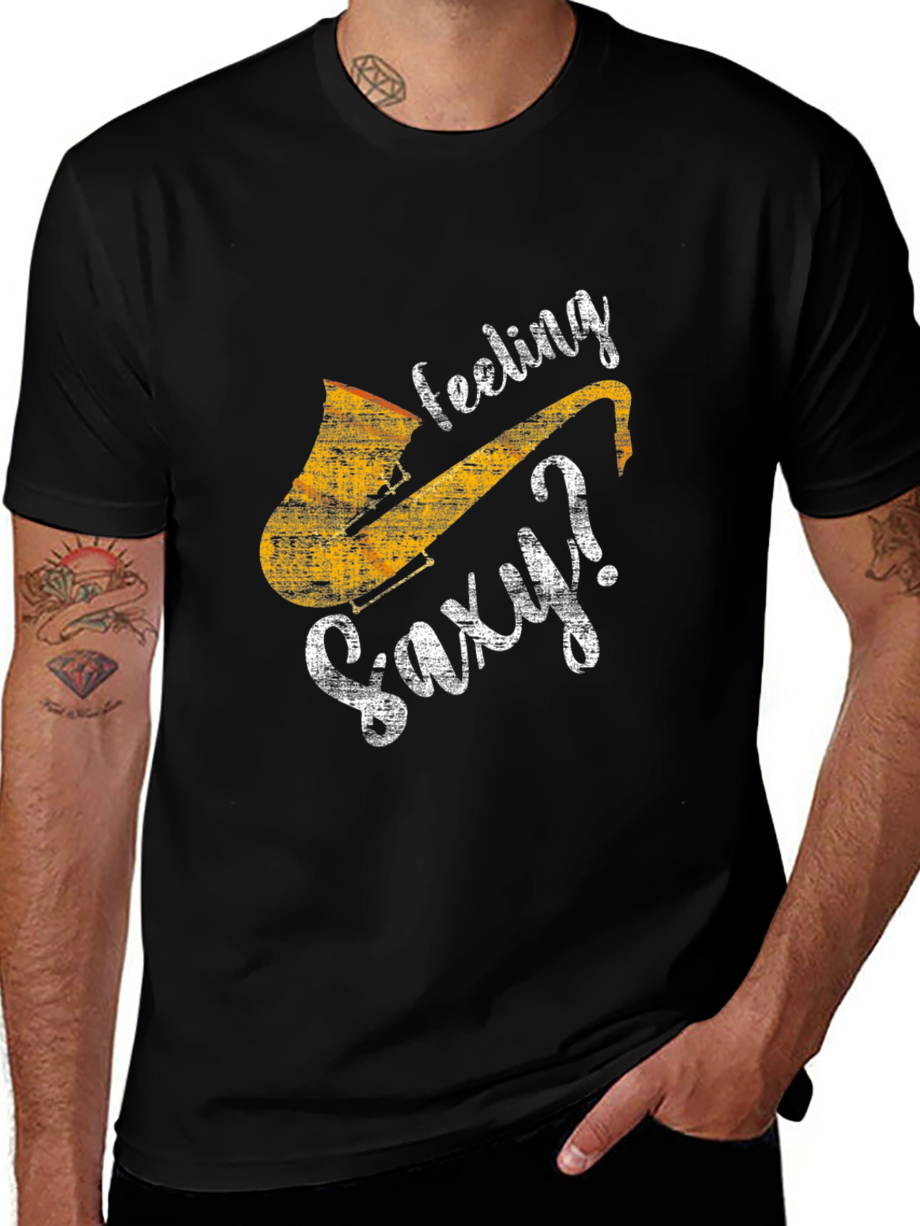 Variant 7 of Feeling Saxy? Men's Graphic Tee