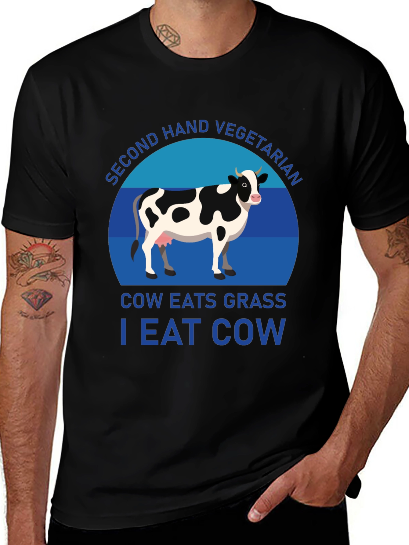 Variant 7 of Second-Hand Vegetarian Cow Graphic T-Shirt