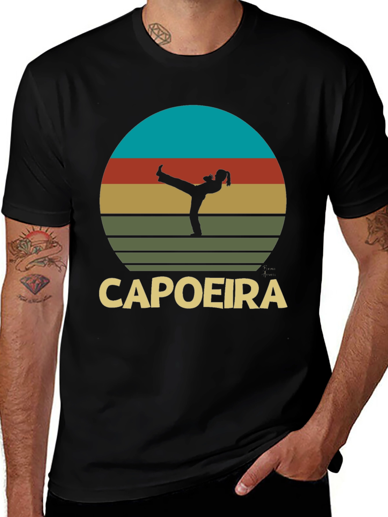 Capoeira Silhouette T-Shirt - Retro Martial Arts Design