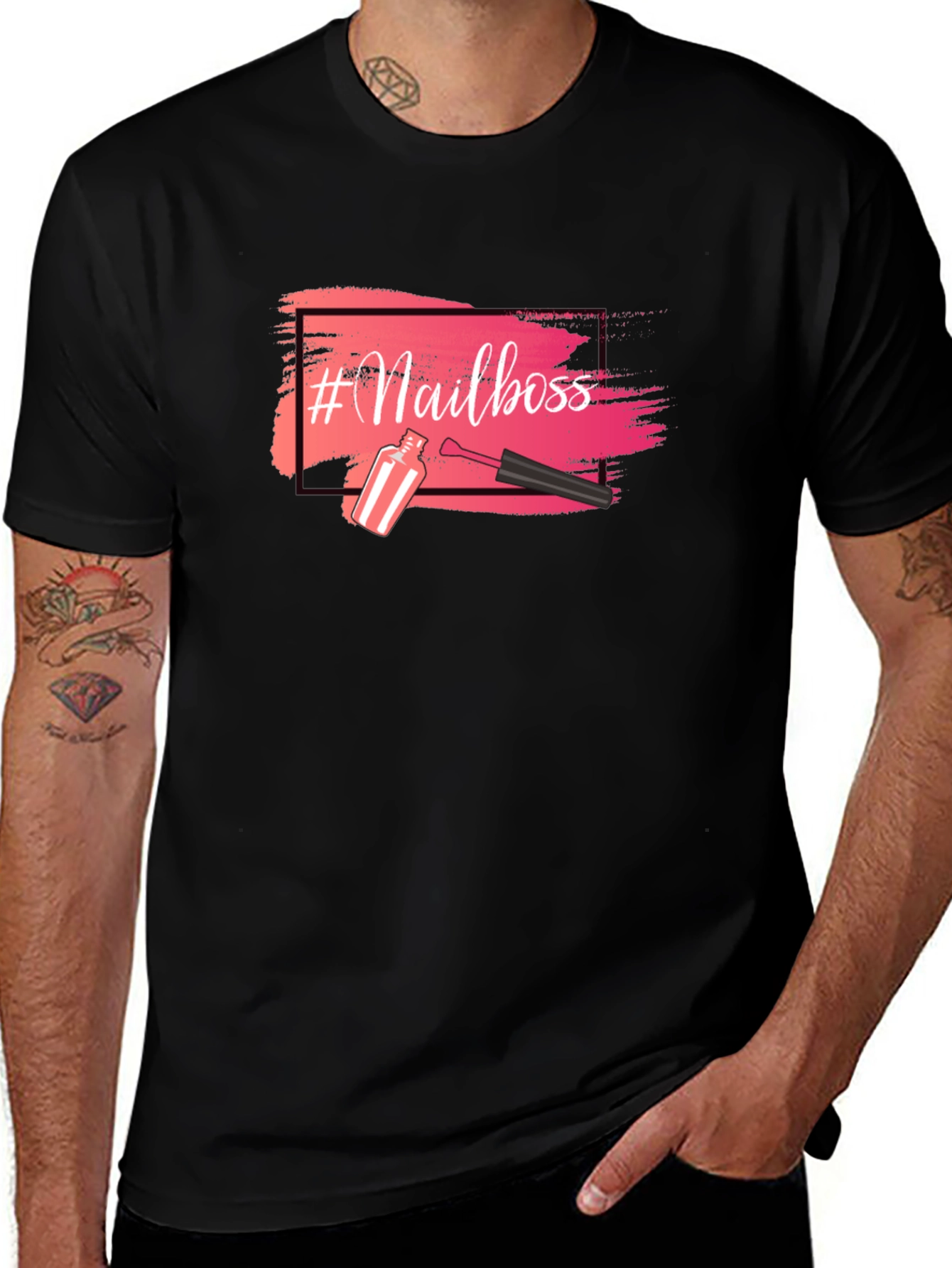 Variant 24 of #Nailboss Graphic T-Shirt - Black Crew Neck