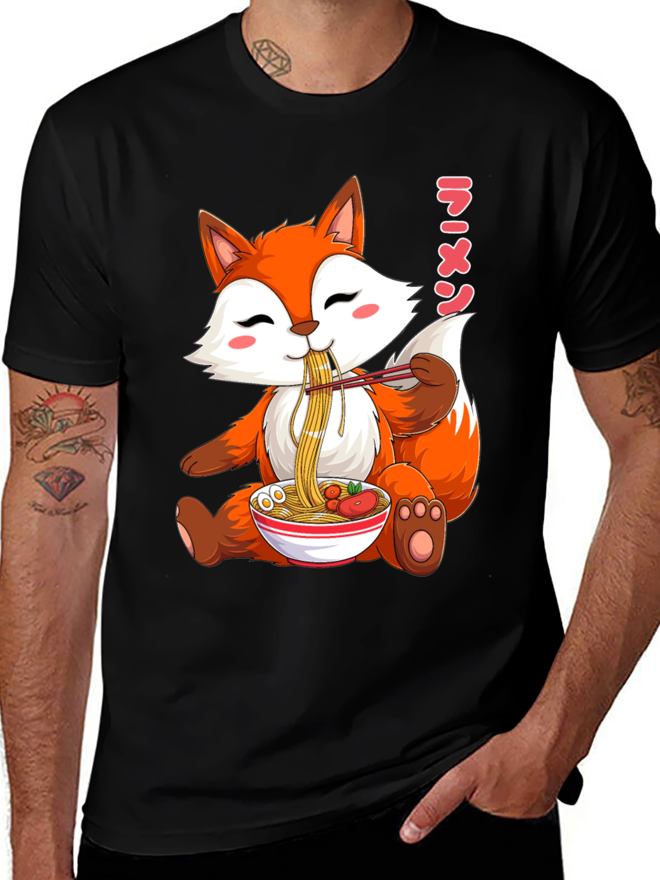 Variant 30 of Cute Fox Ramen T-Shirt, Kawaii Anime Tee