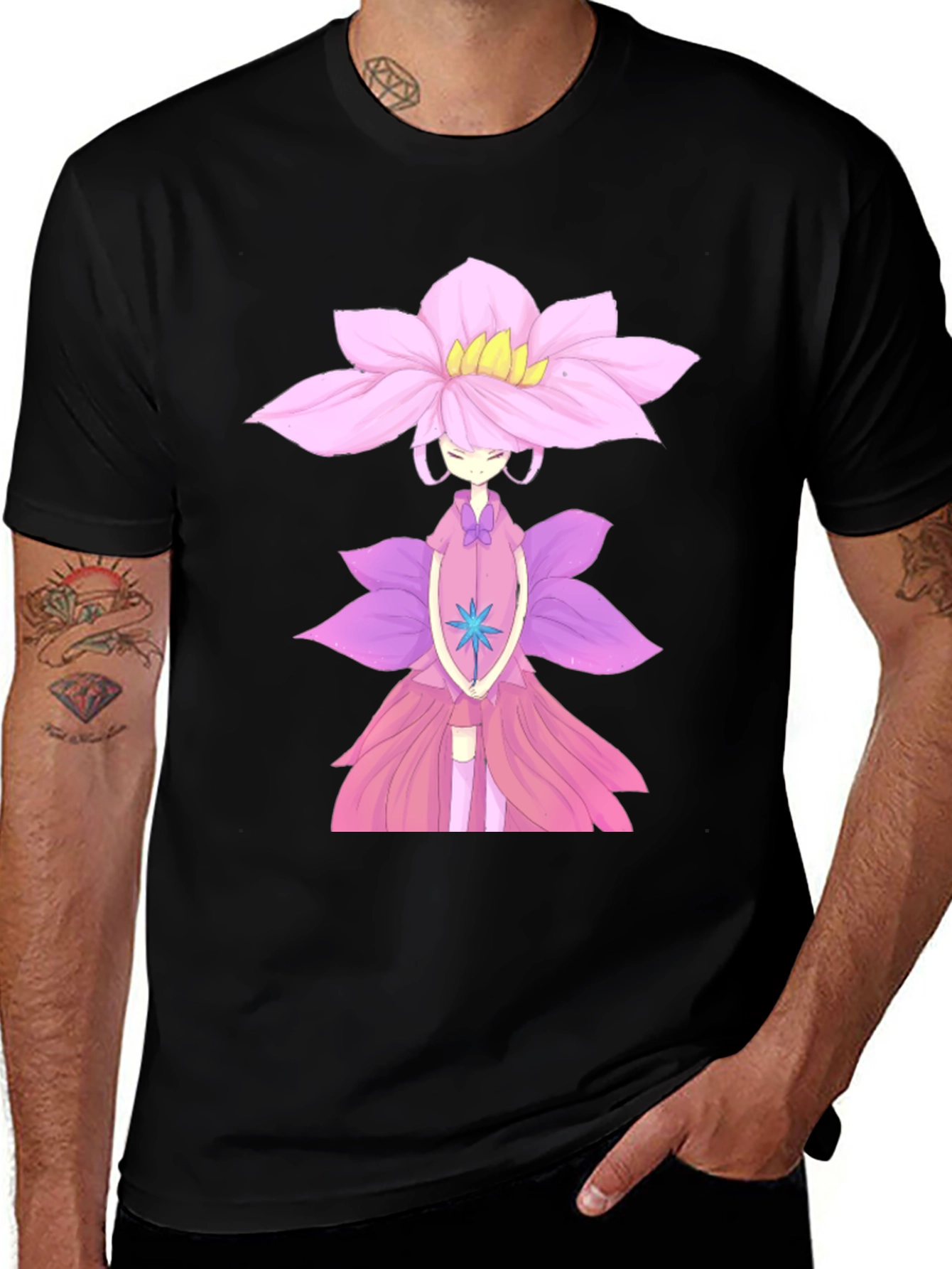 Variant 5 of Floral Anime T-Shirt