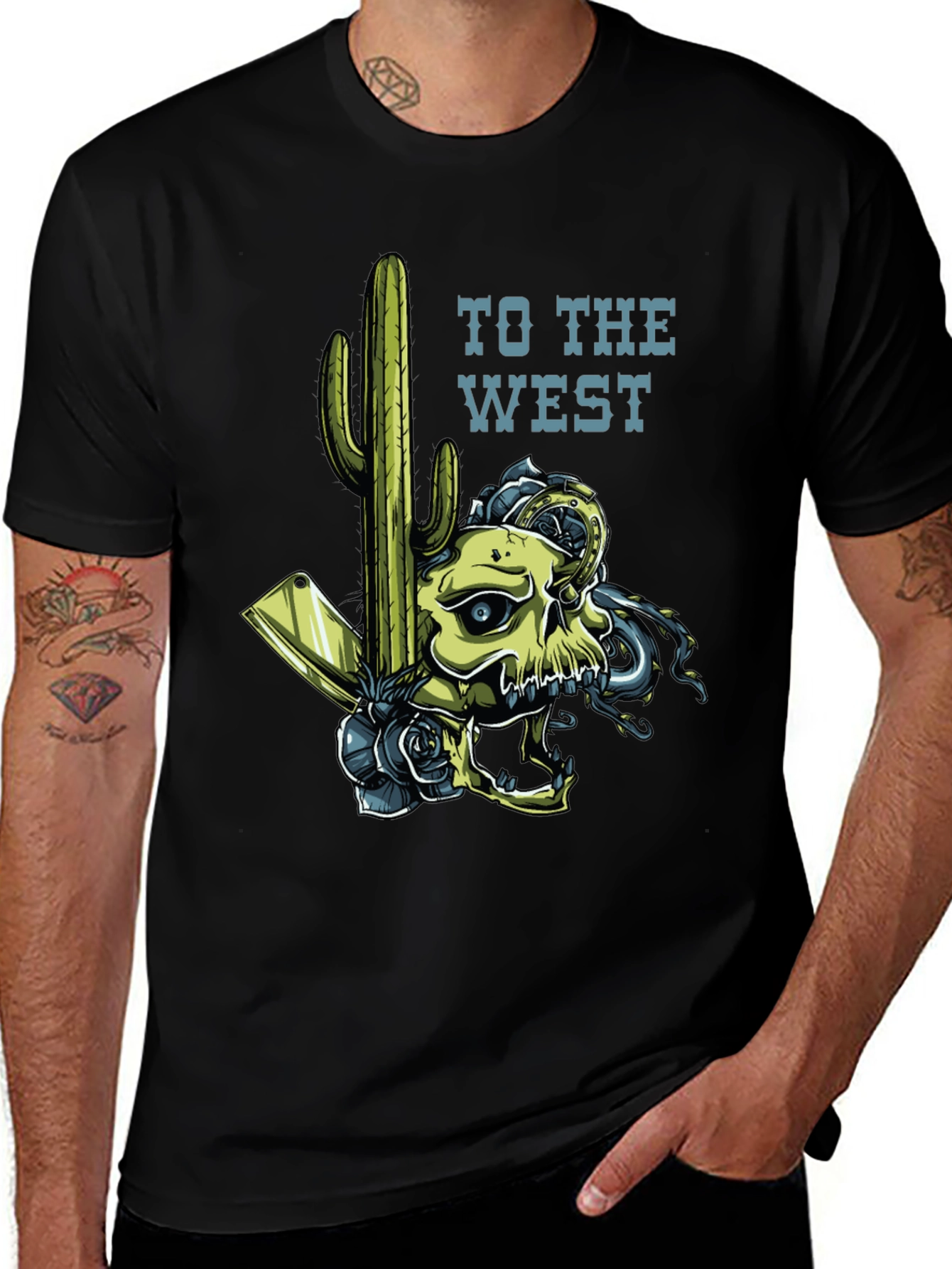 Variant 12 of Western Skull Cactus Graphic Tee