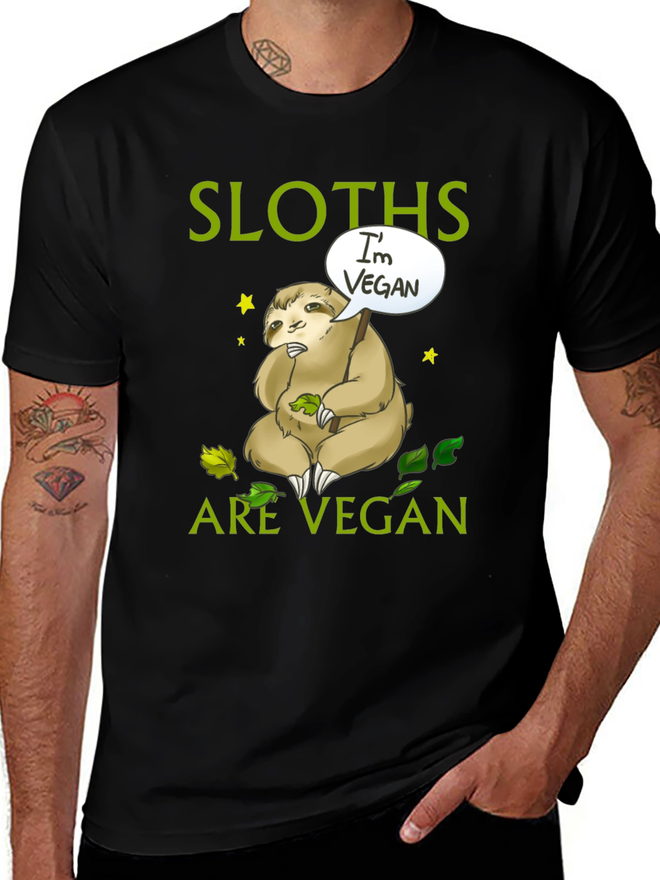 Variant 14 of Sloths Are Vegan Graphic T-Shirt