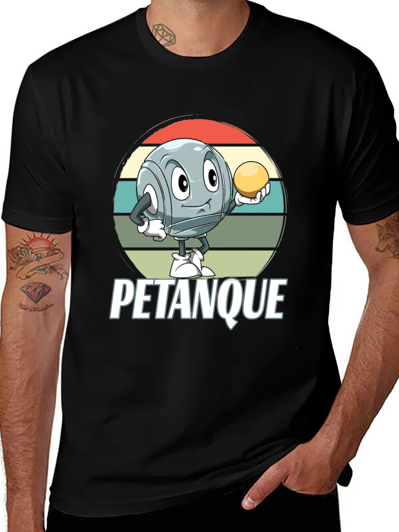 Variant 6 of Petanque Cartoon T-Shirt - Unique Game Design