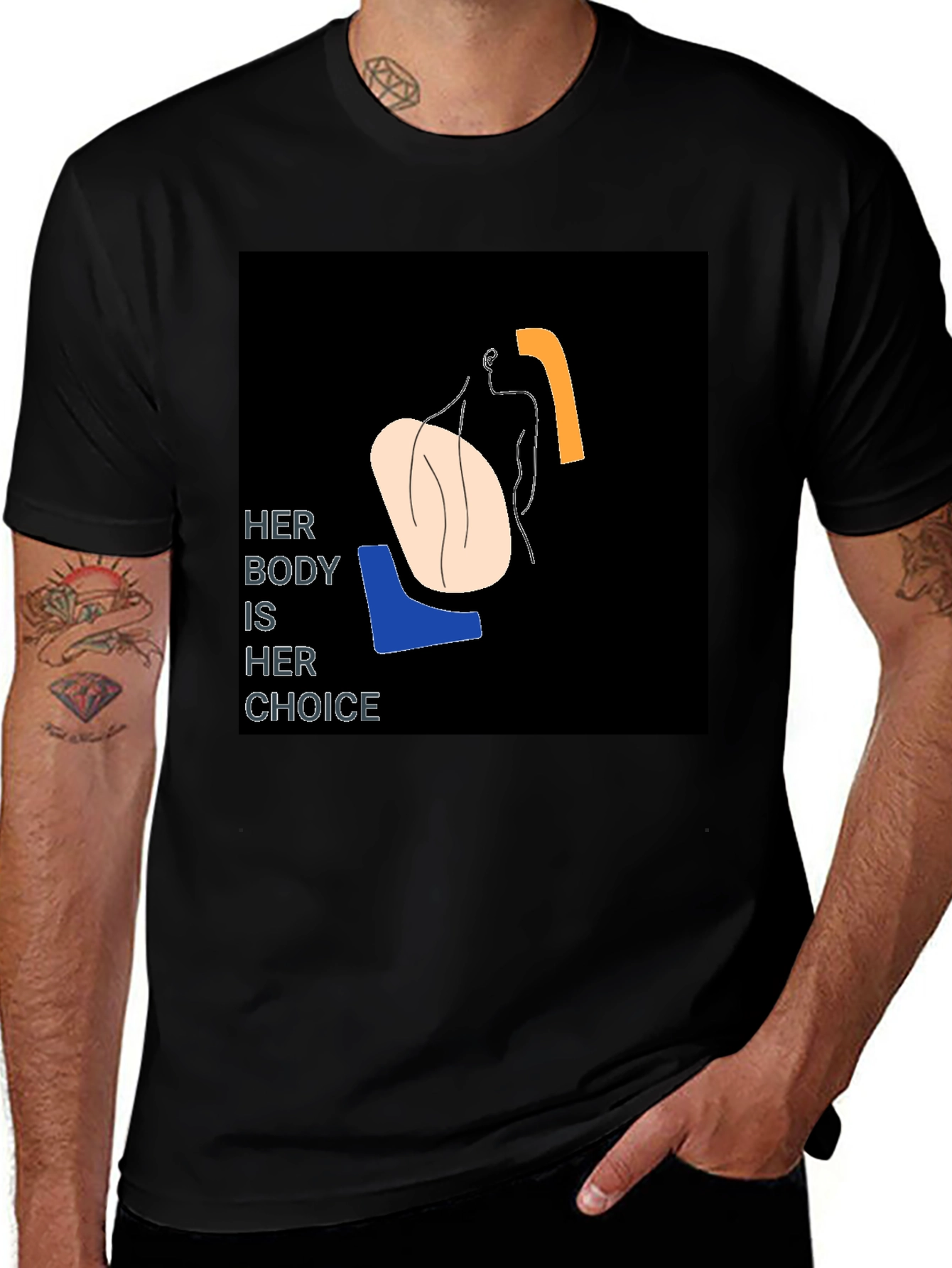 Her Body Her Choice Graphic Tee - Black