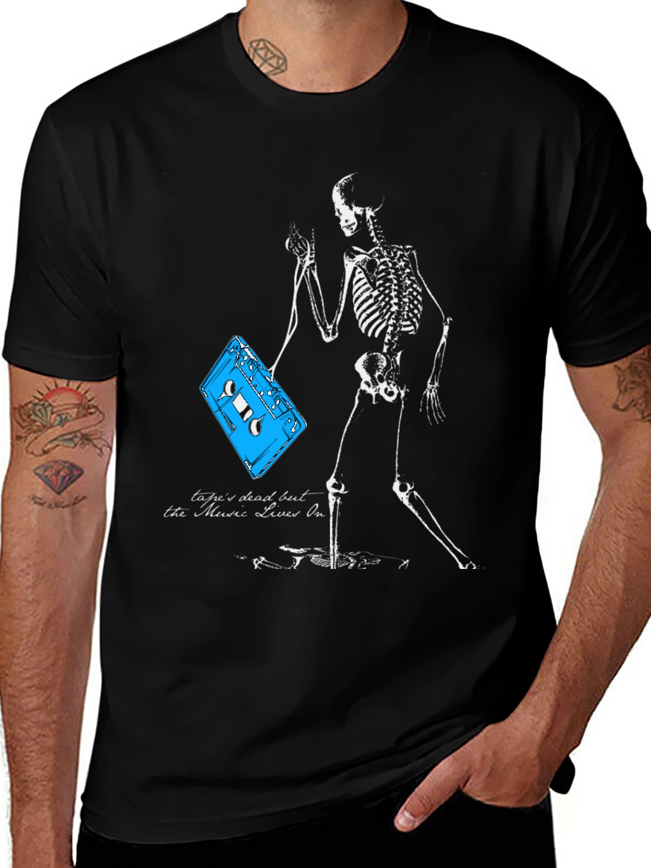 Skeleton & Cassette Tape Graphic Tee