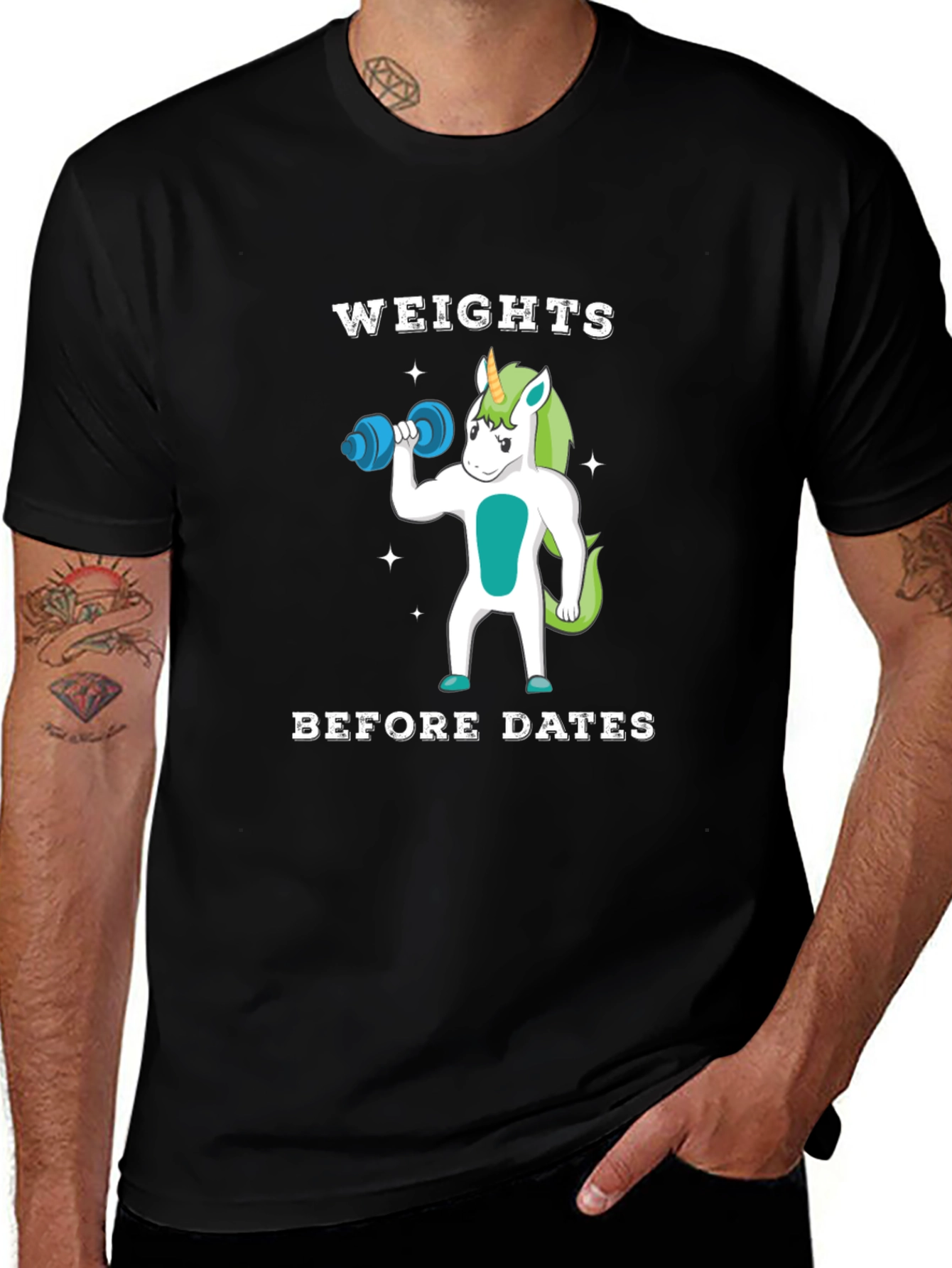 Variant 13 of Unicorn Weights Before Dates Graphic Tee