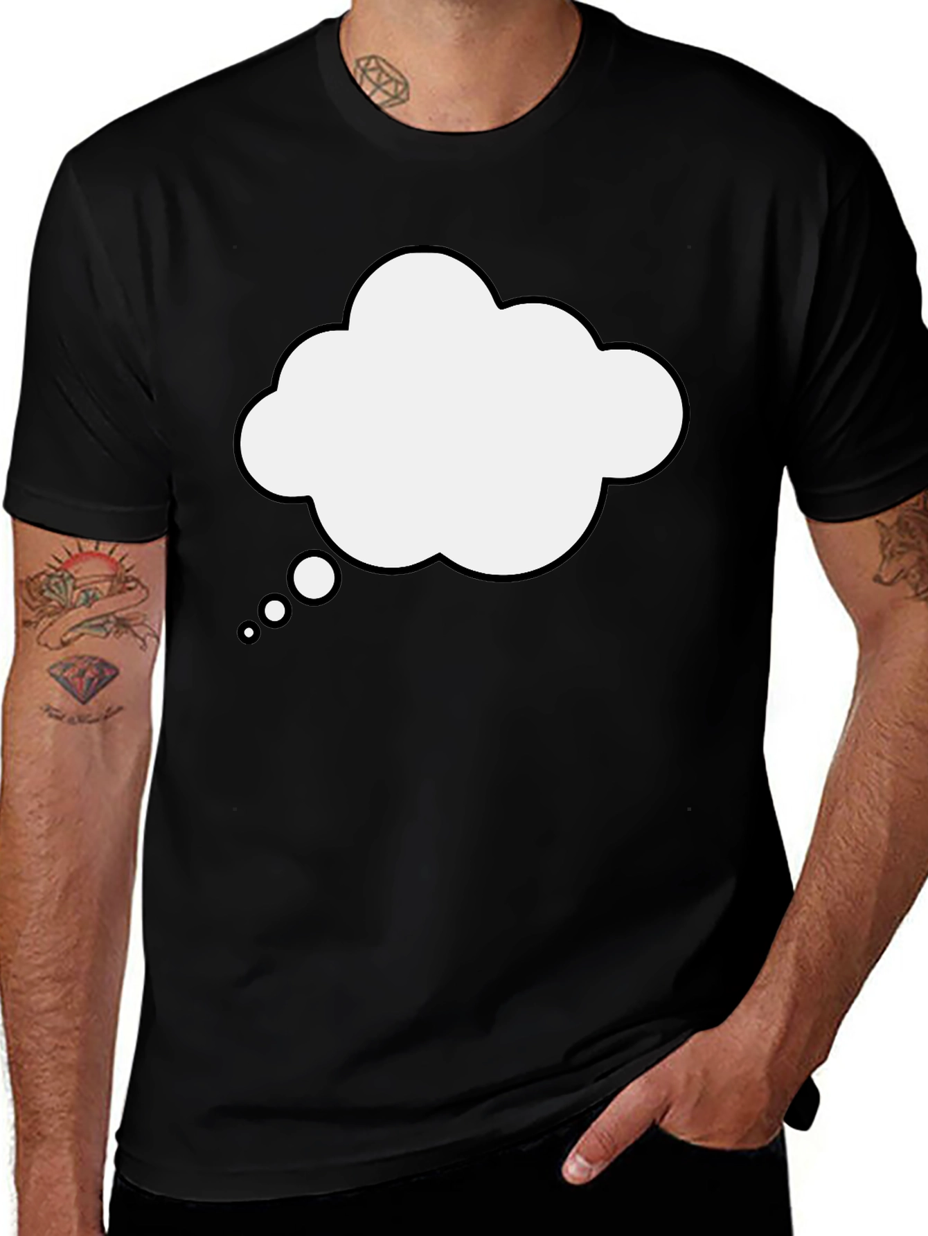Variant 3 of Thinking Cloud Black T-Shirt