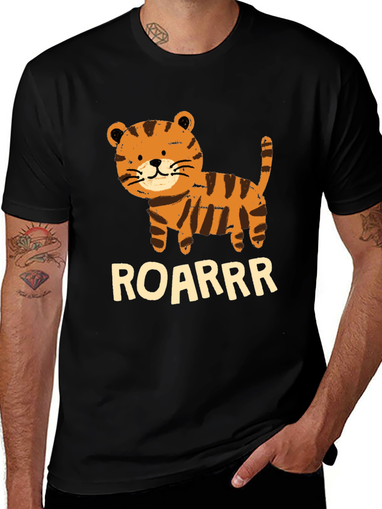 Variant 10 of Cute Tiger Cub "ROARRR" Graphic Tee