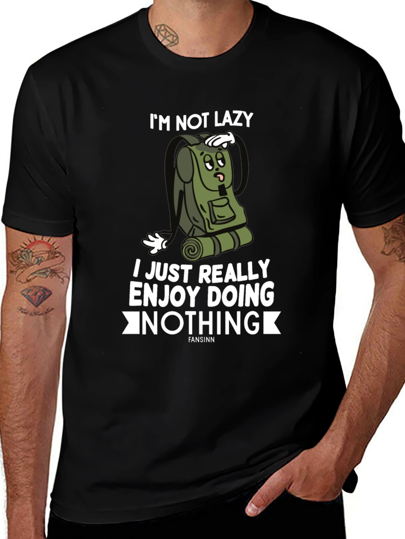 Variant 9 of Lazy Hiking T-Shirt - Funny Graphic Tee for Relaxing