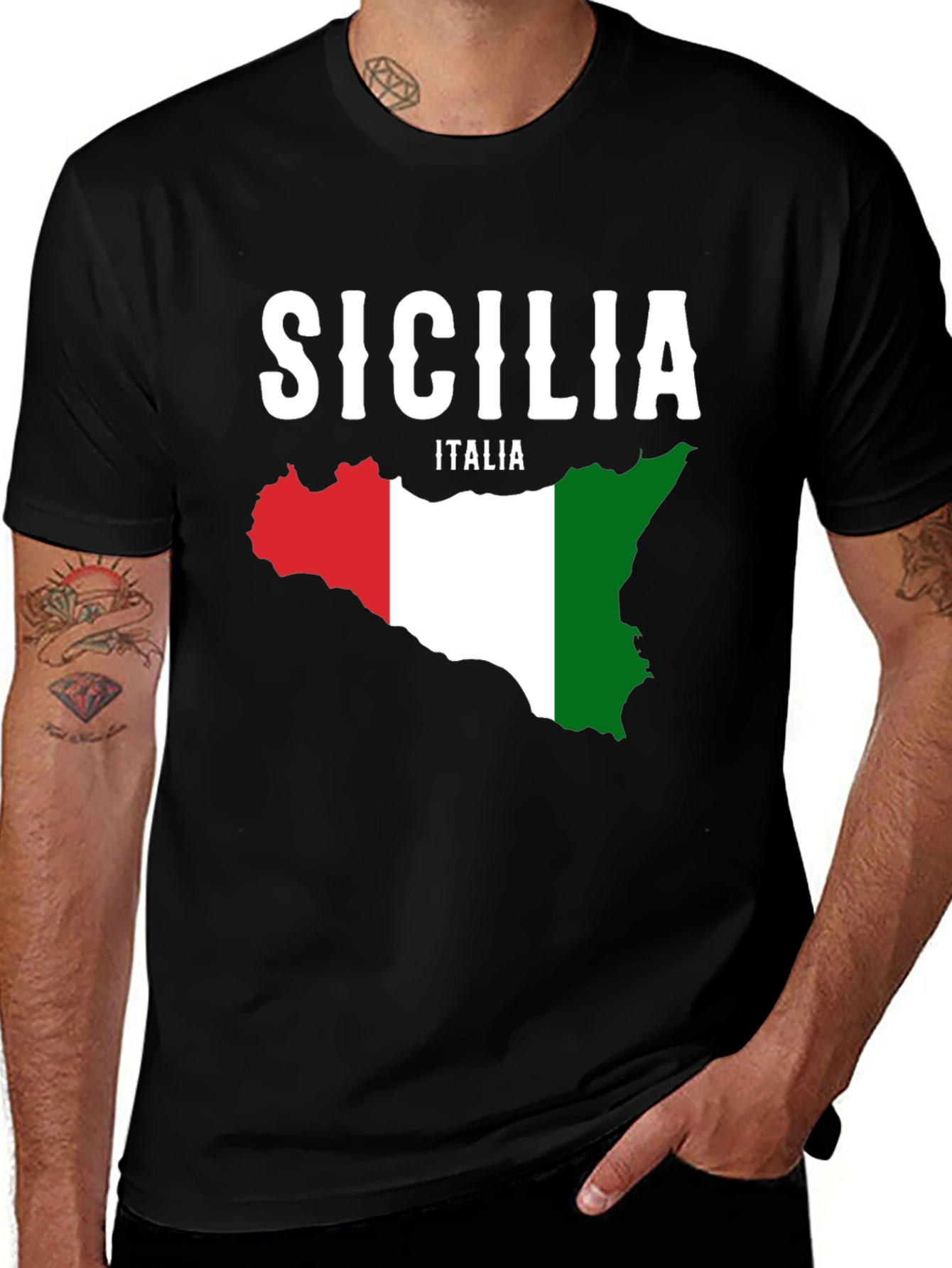 Sicilia Italia Flag Graphic T-Shirt