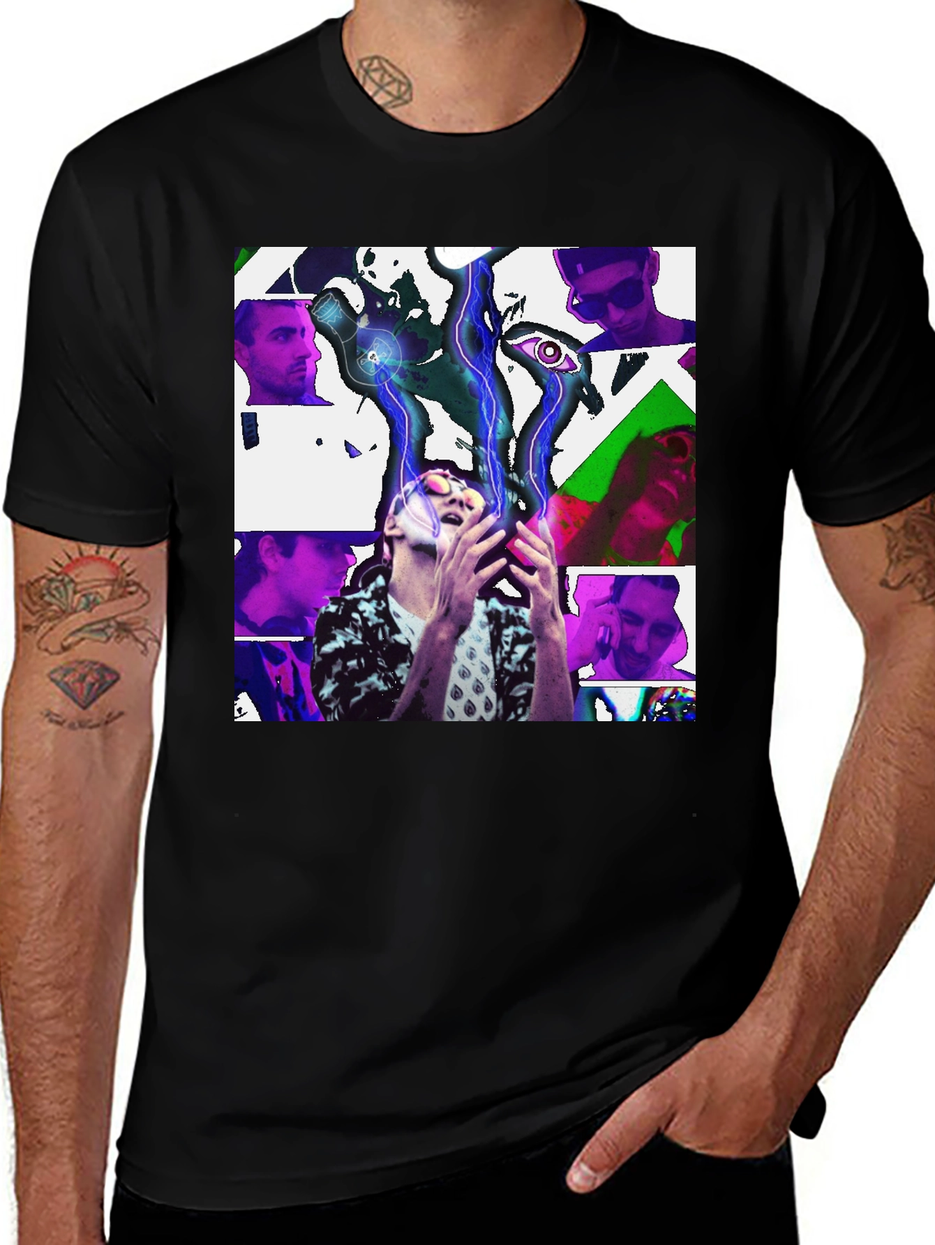 Variant 17 of Abstract Art Print Black T-Shirt
