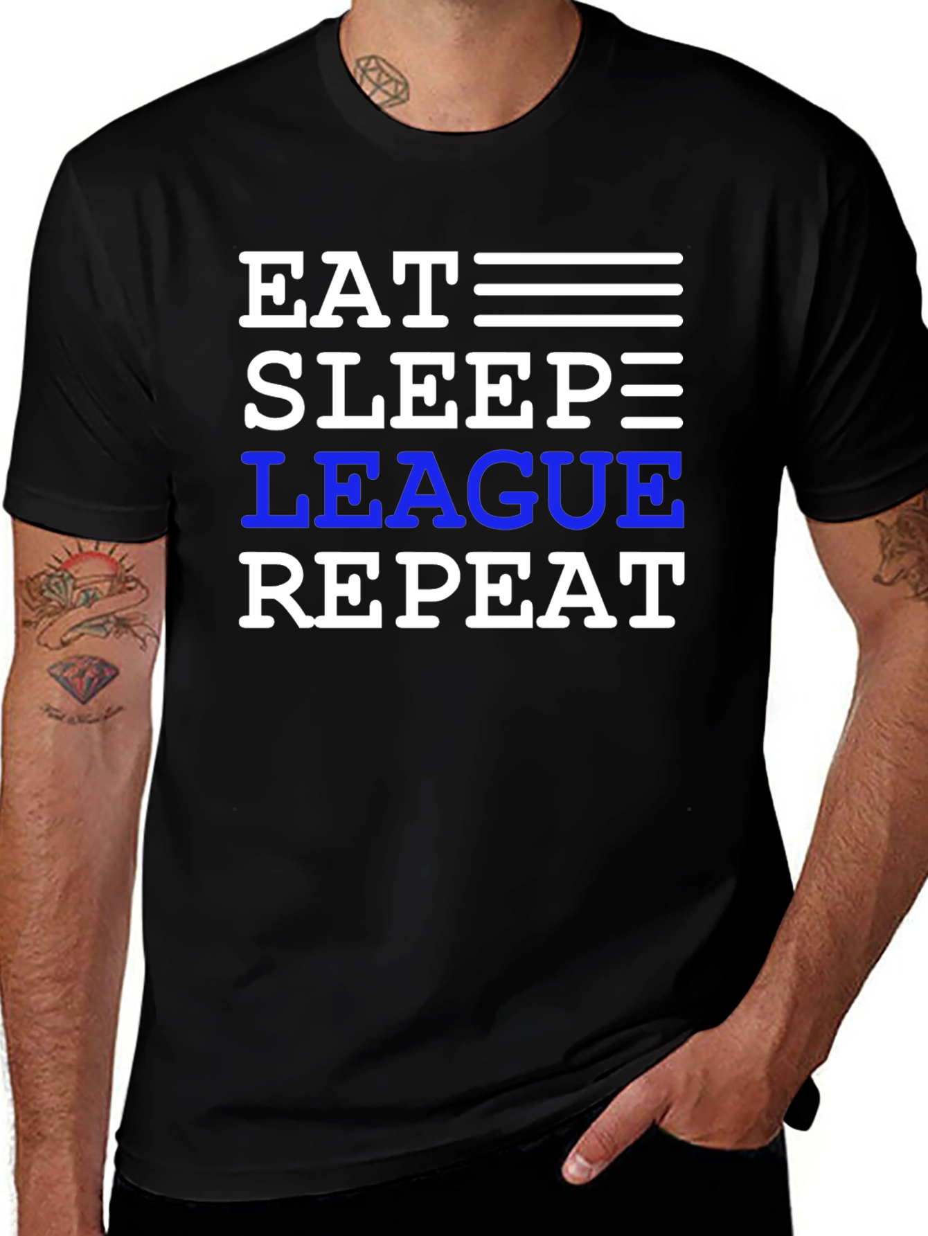 Variant 27 of Eat Sleep League Repeat T-Shirt