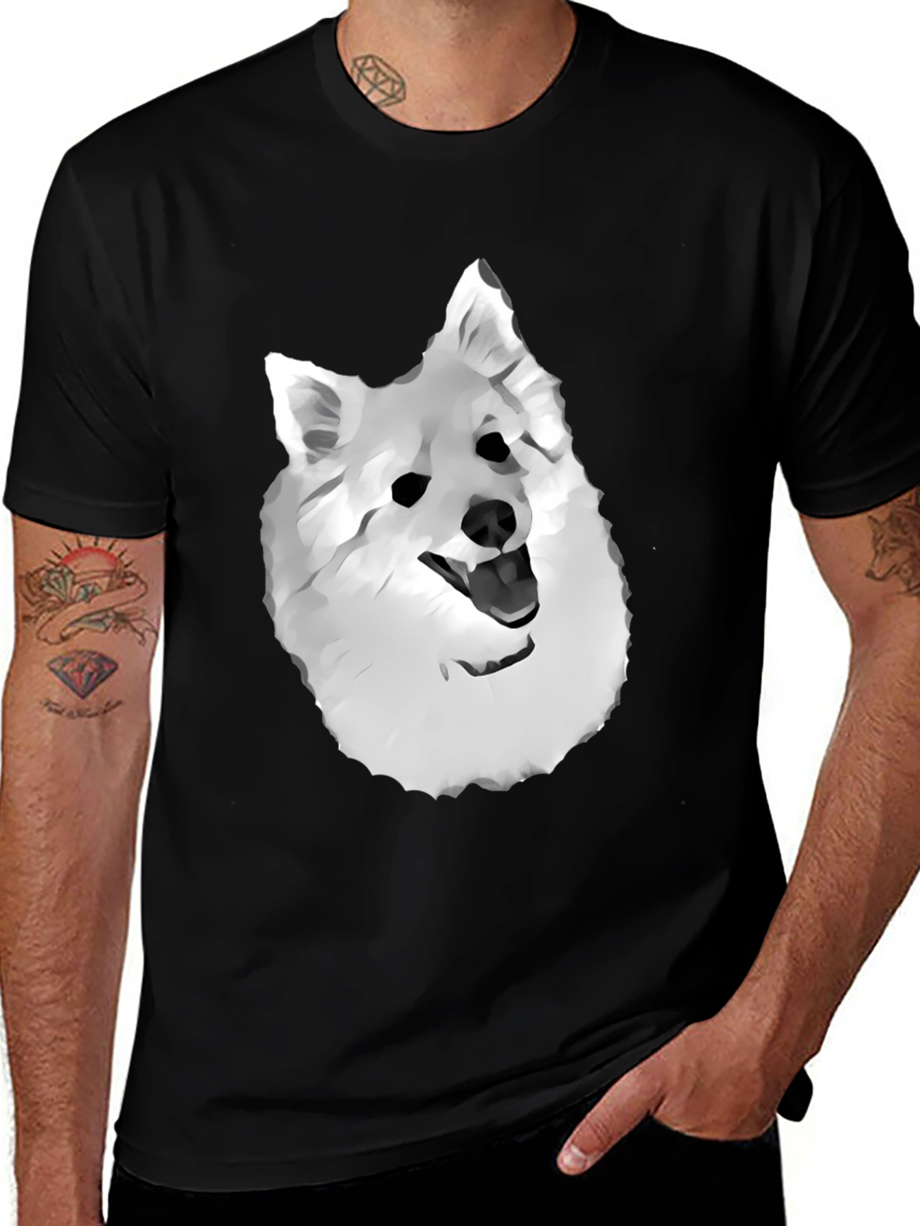 Variant 16 of Dog Graphic Tee - Black Cotton Blend