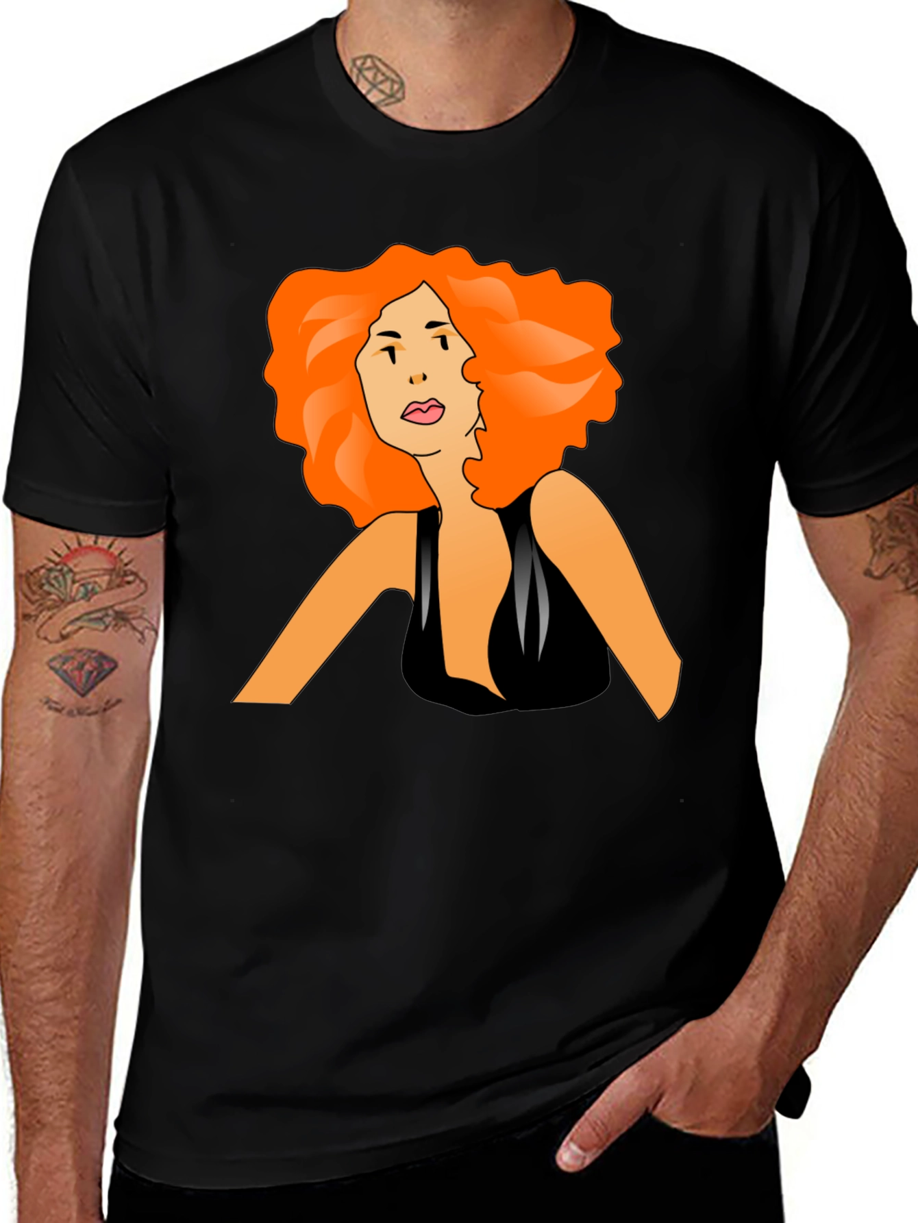 Variant 15 of Woman Graphic T-Shirt - Black Tee