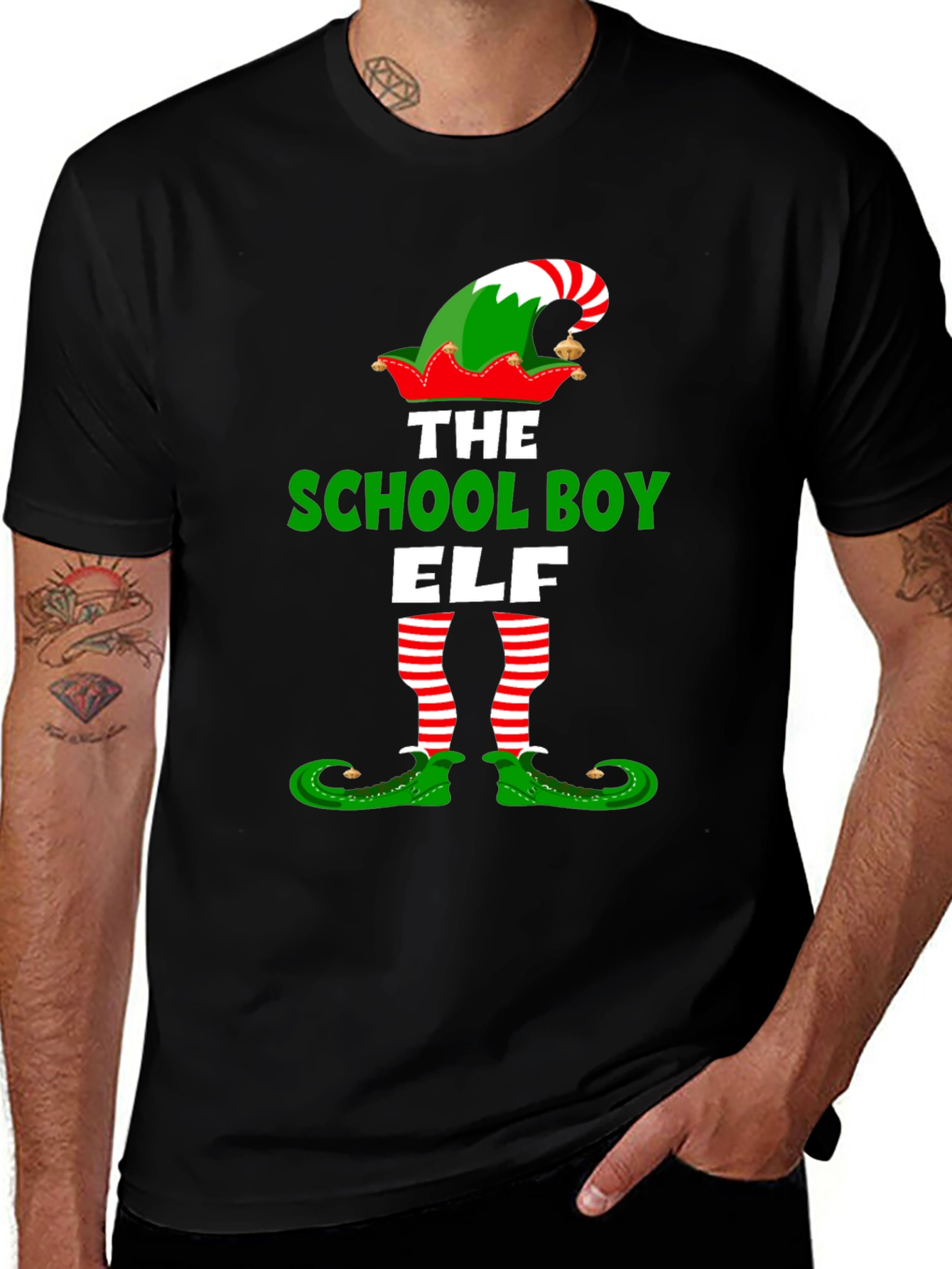 Variant 14 of School Boy Elf Christmas T-Shirt Holiday Tee