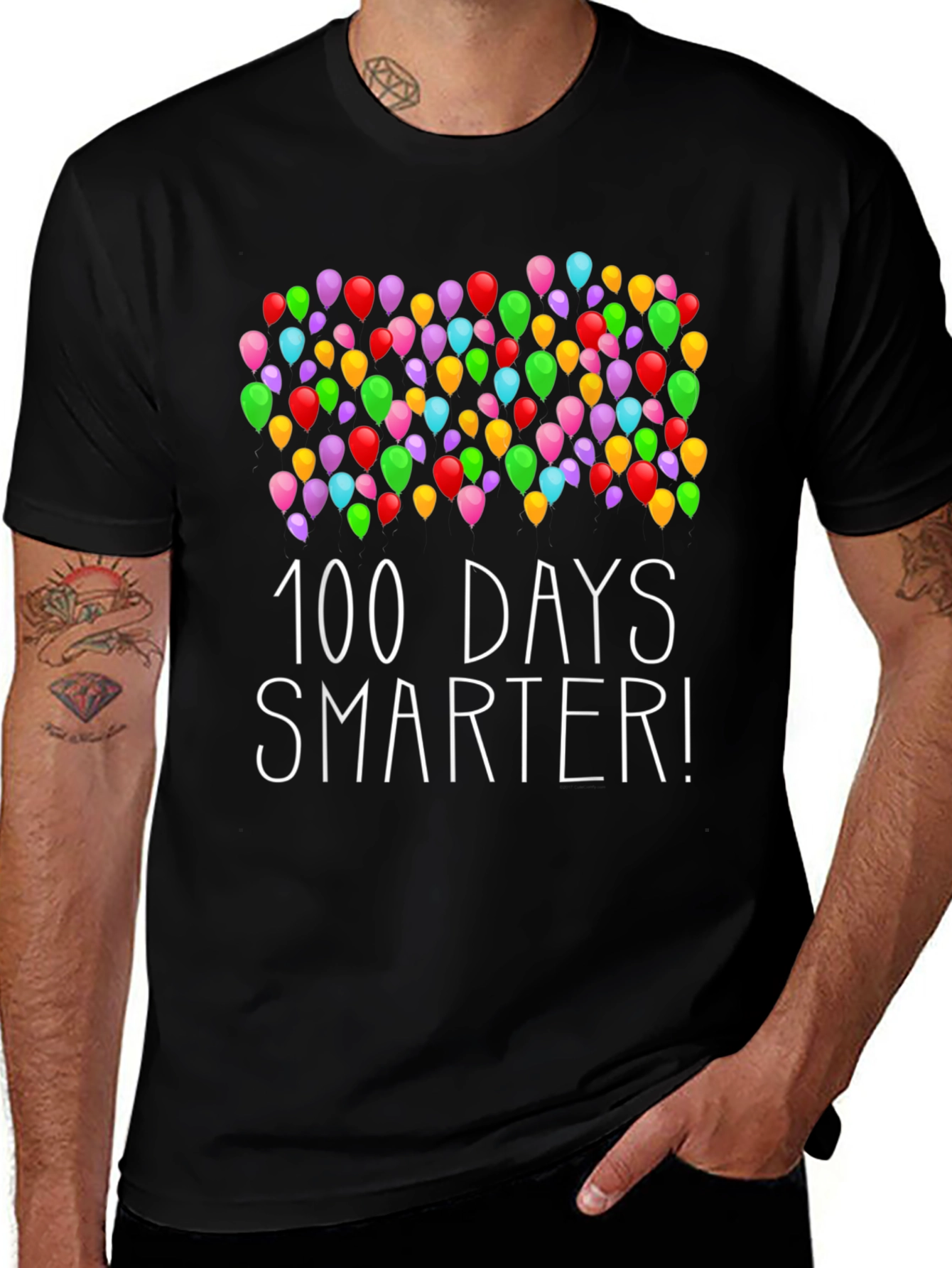 100 Days Smarter Balloon T-Shirt