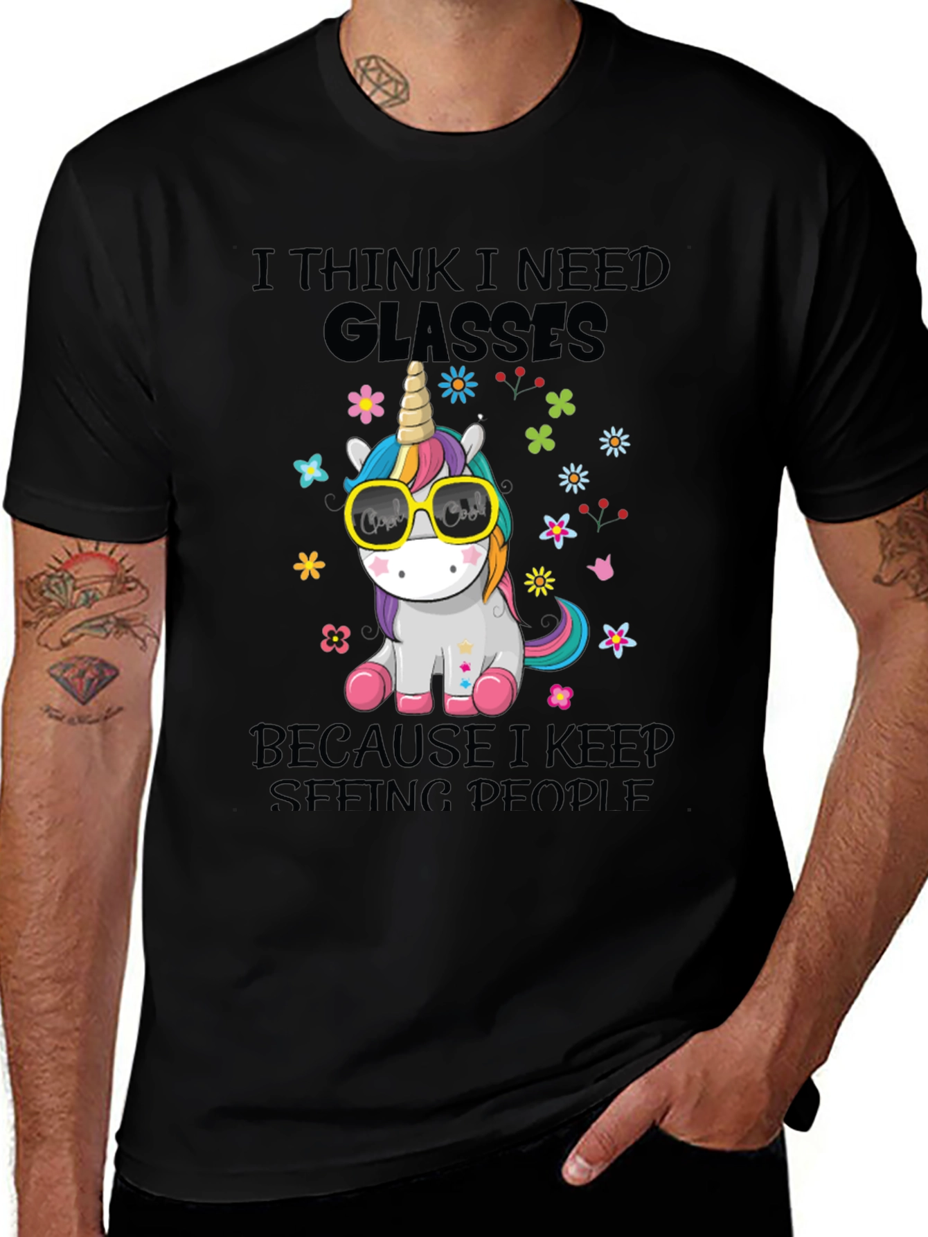 Variant 14 of Unicorn Glasses T-Shirt - Funny Graphic Tee