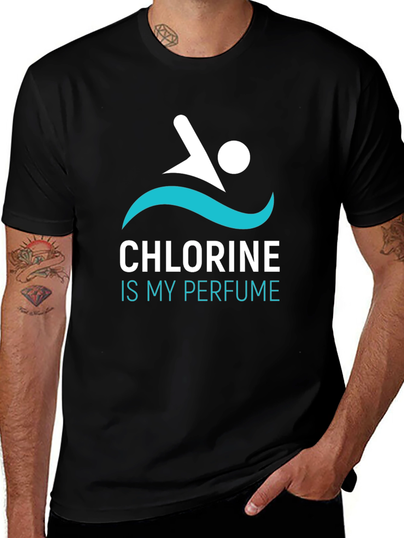 Variant 30 of Chlorine Is My Perfume T-Shirt Swimmer Tee