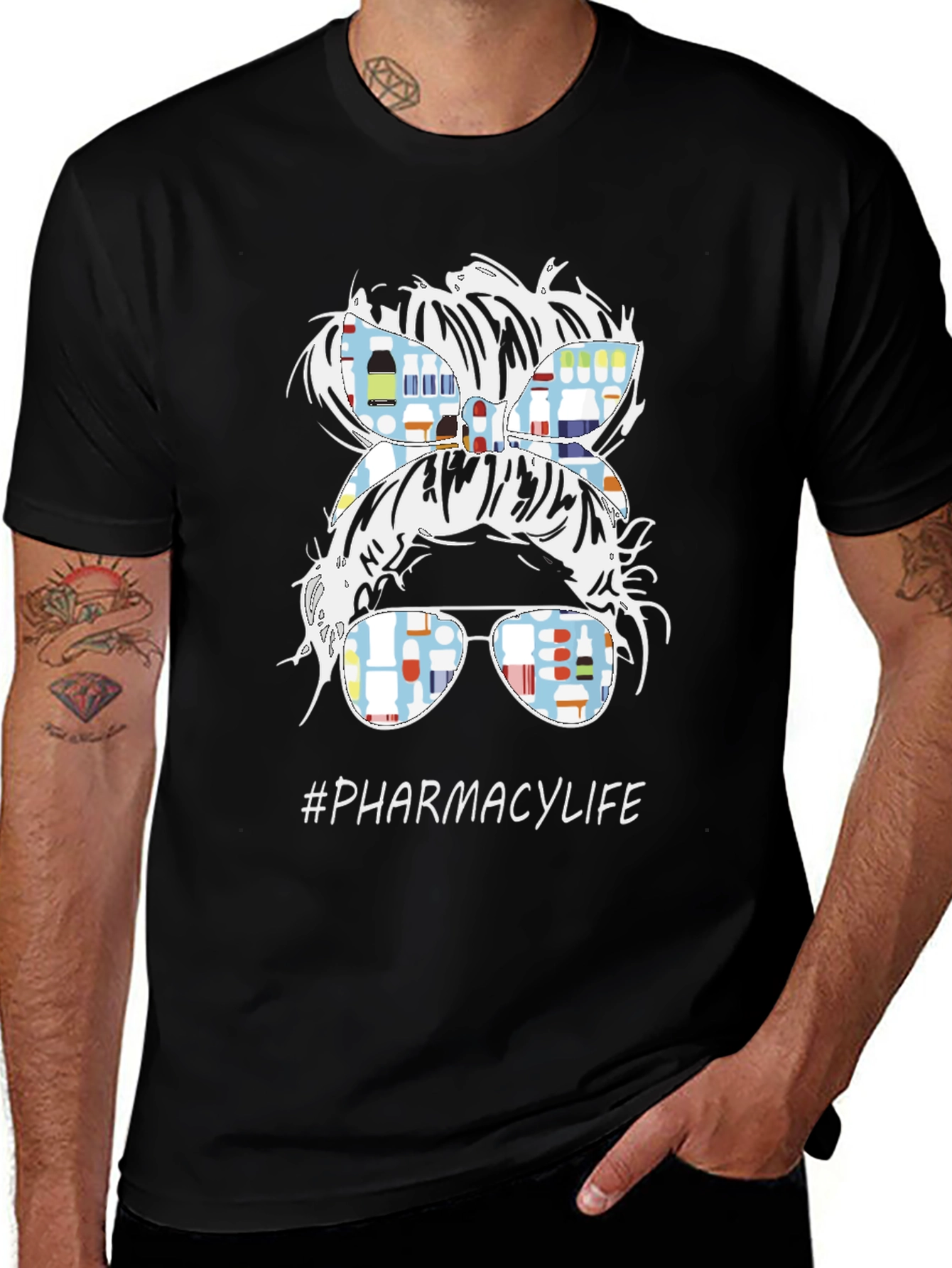 Variant 22 of #PharmacyLife Messy Bun T-Shirt