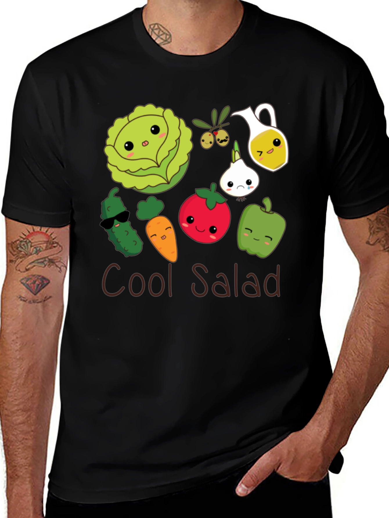 Cool Salad Graphic Tee - Unisex Black T-Shirt