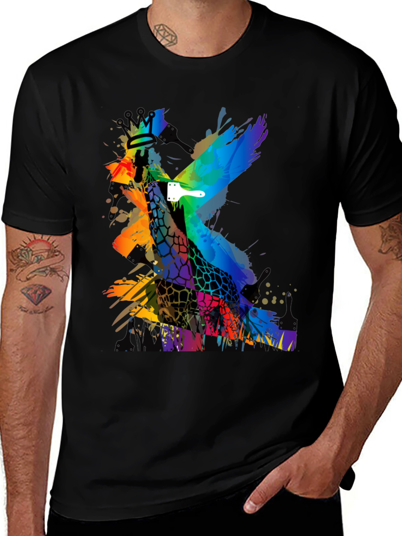 Variant 15 of Colorful Giraffe Painting T-Shirt