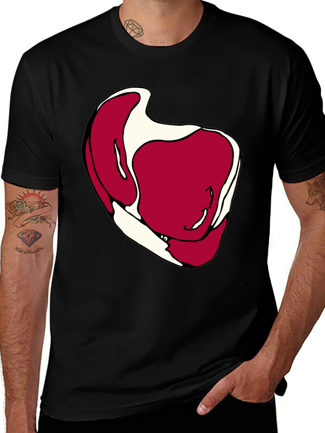Variant 3 of Steak Graphic Black T-Shirt - Novelty Foodie Tee