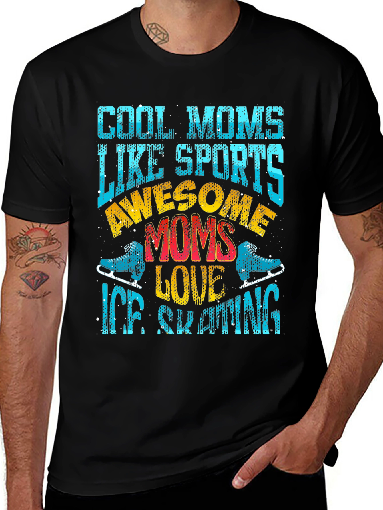 Variant 6 of Cool Moms Ice Skating Graphic Tee