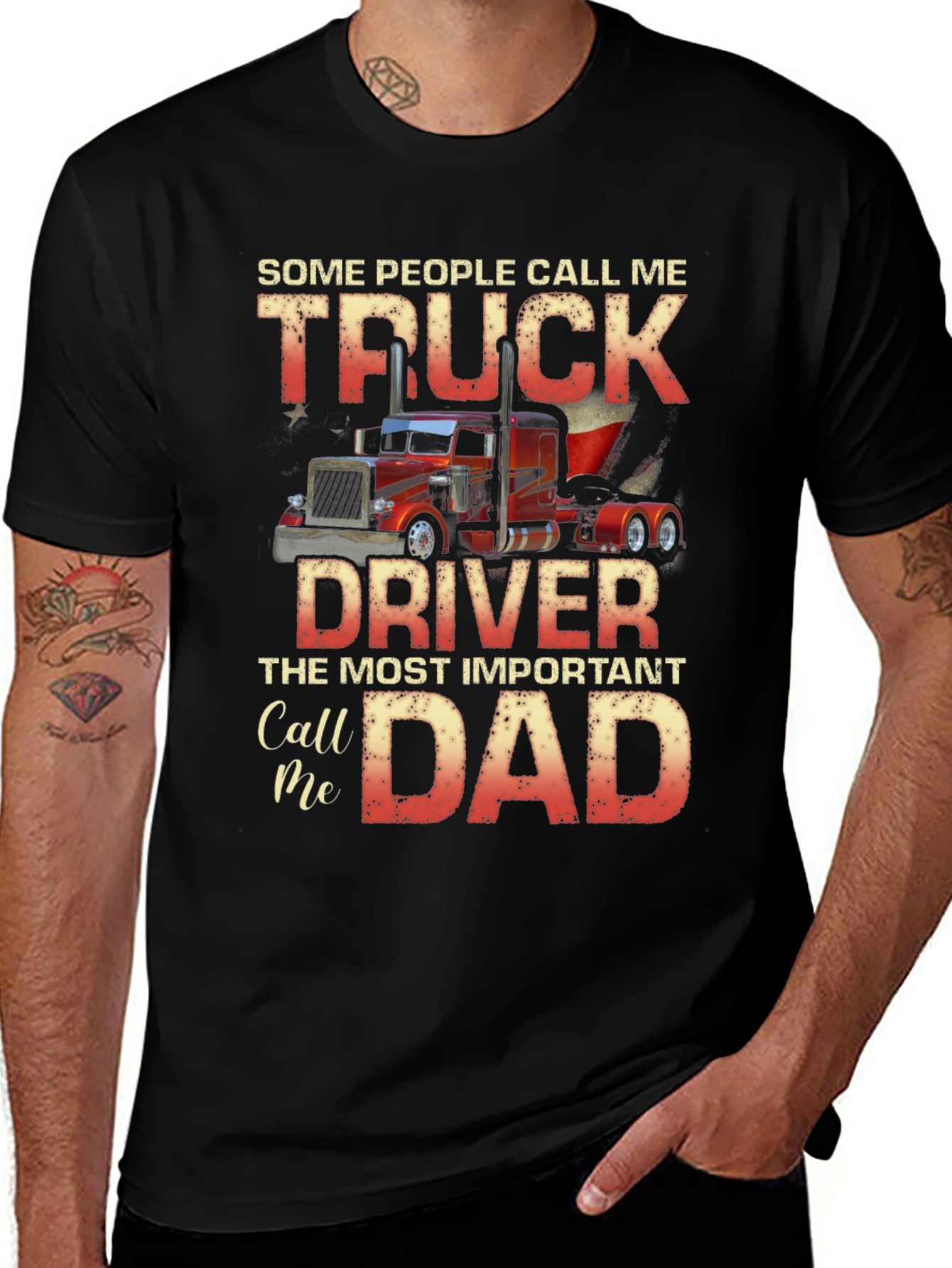 Variant 15 of Truck Driver Dad T-Shirt - Gift for Truckers!