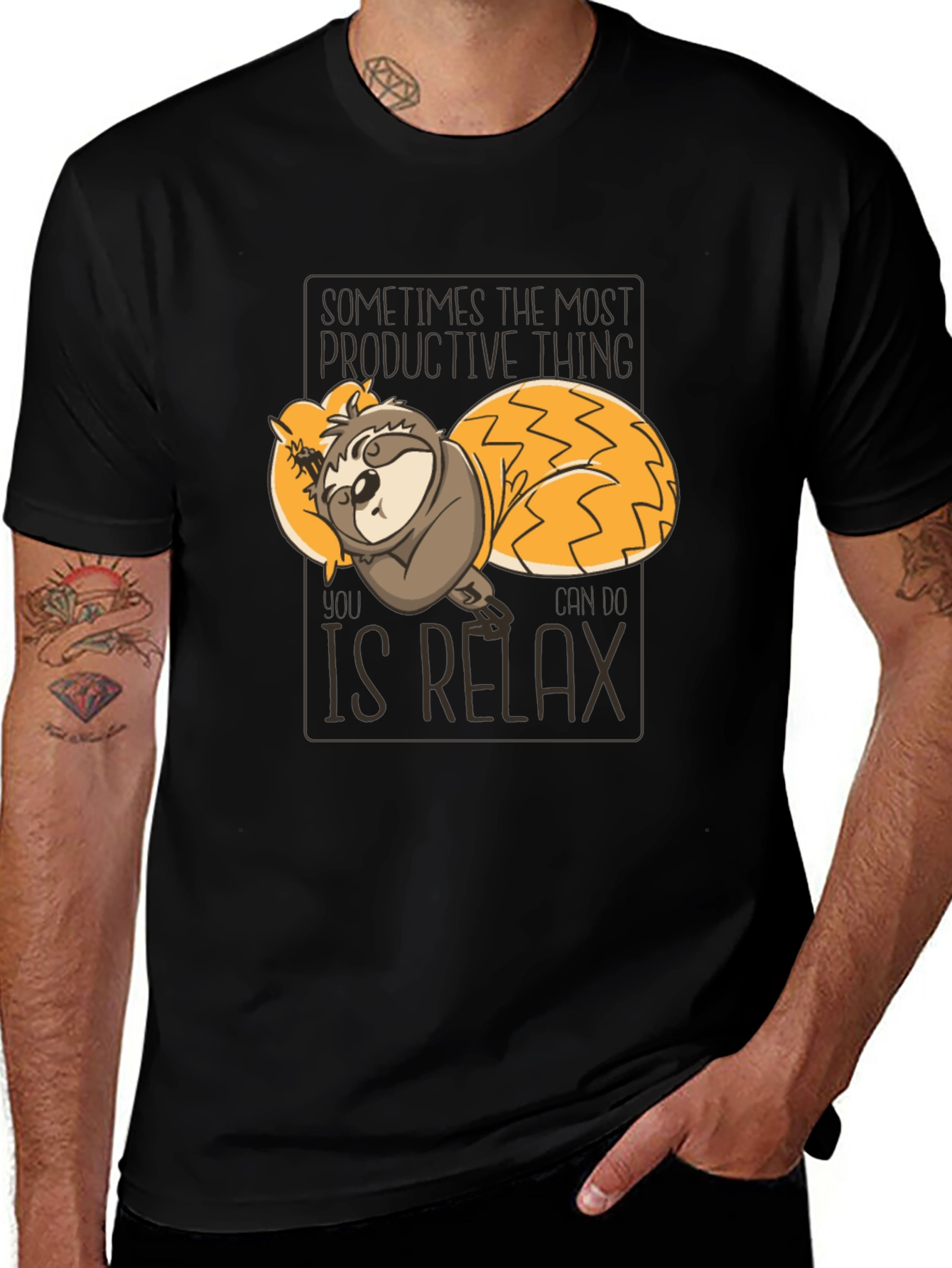 Variant 9 of Relax Sloth Graphic Tee - Comfortable & Stylish