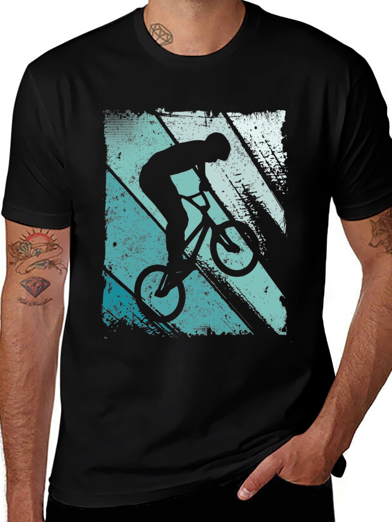 BMX Stunt Silhouette Graphic Tee - Cool Bike T-Shirt