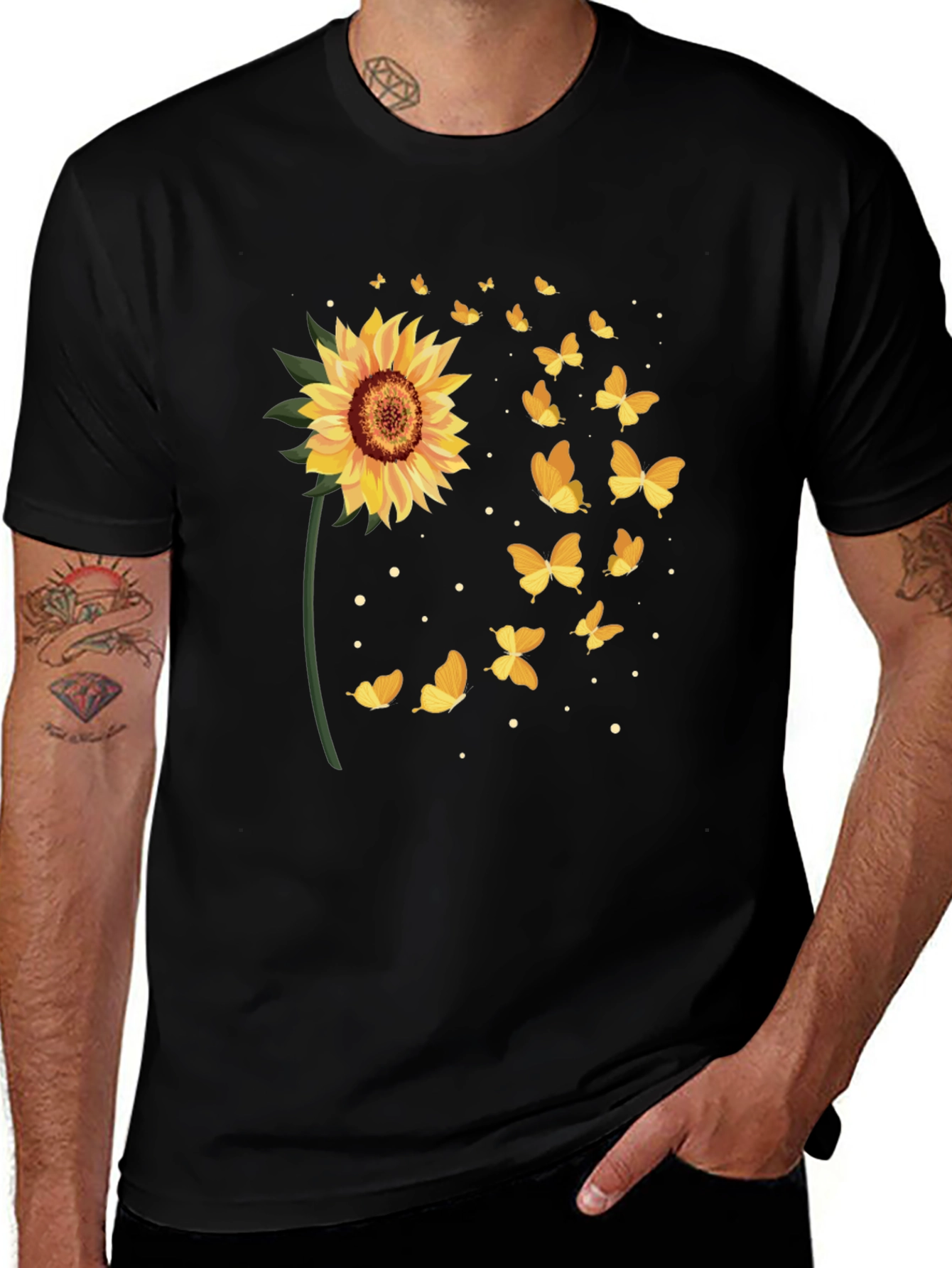 Variant 26 of Sunflower Butterfly Graphic Tee