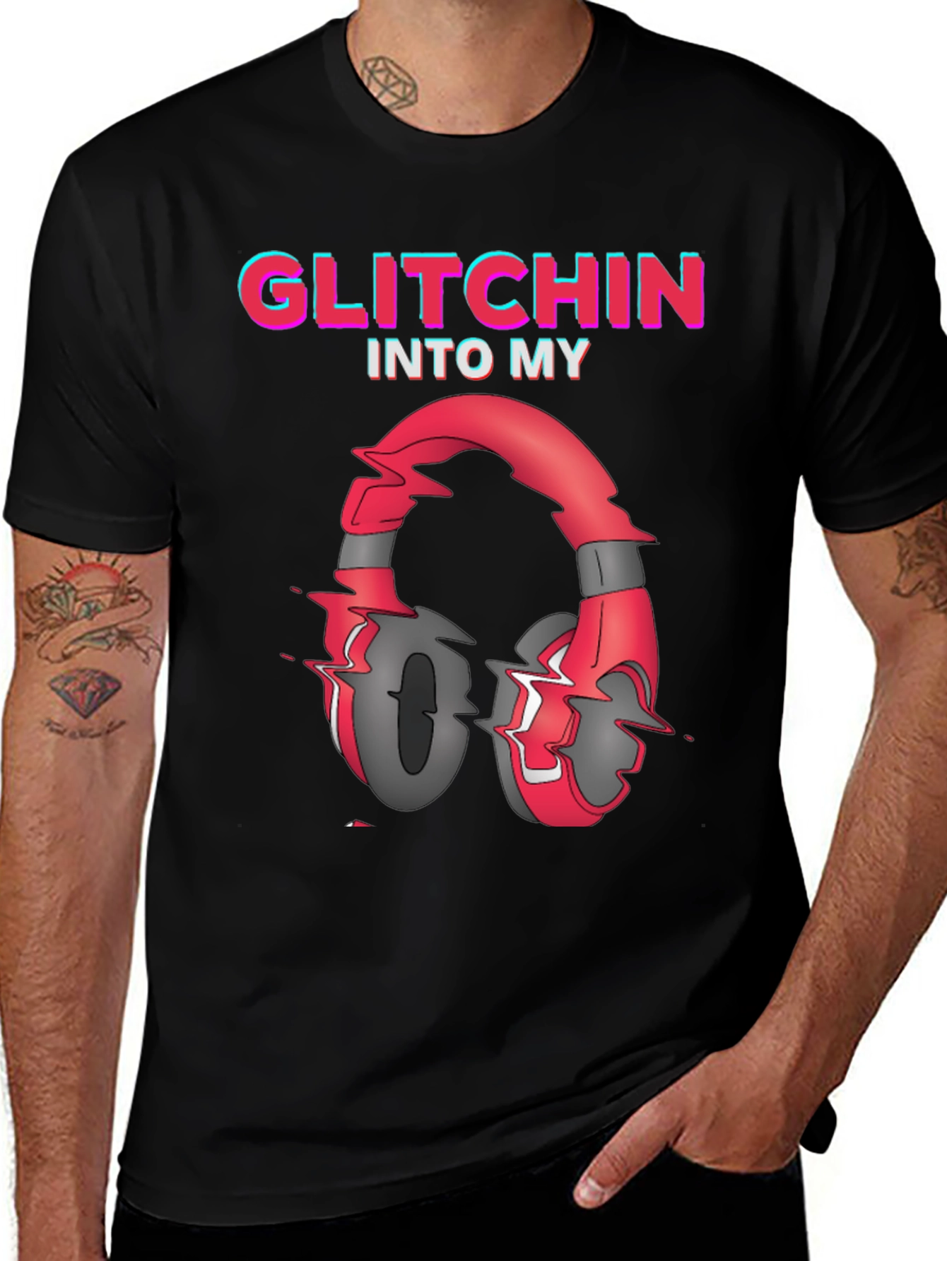 Variant 6 of Glitchin' Into My Headphones T-Shirt