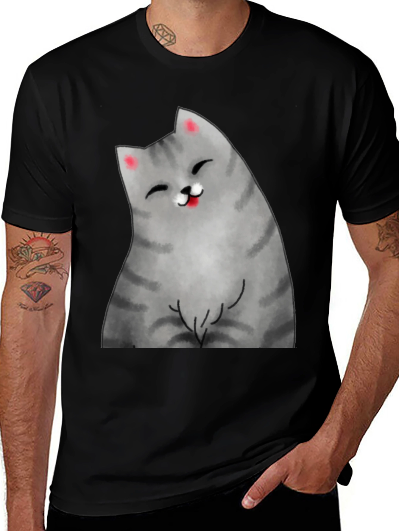 Variant 5 of Cute Cat Graphic Tee - Soft Style Cotton Shirt