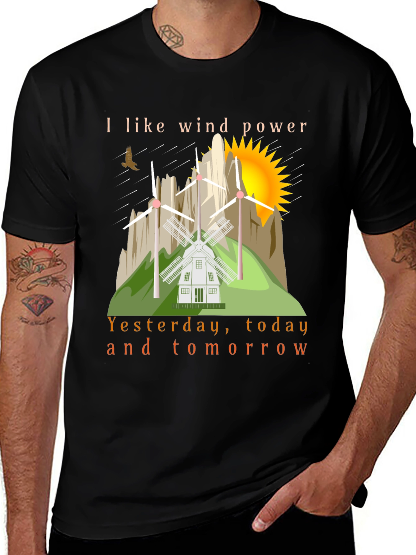 Variant 10 of Wind Power T-Shirt - Eco Friendly Design