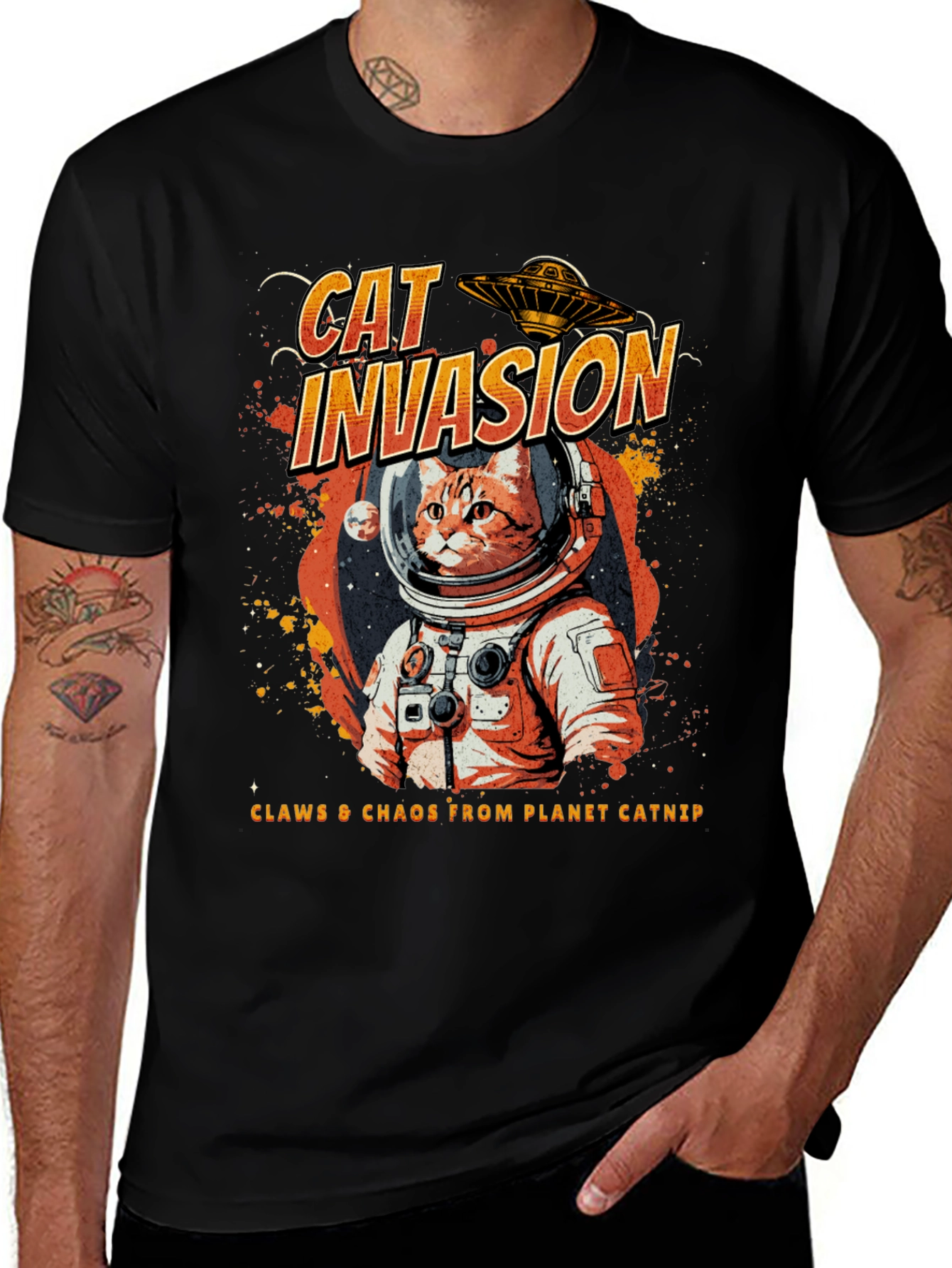 Cat Invasion T-Shirt - Claws & Chaos Tee