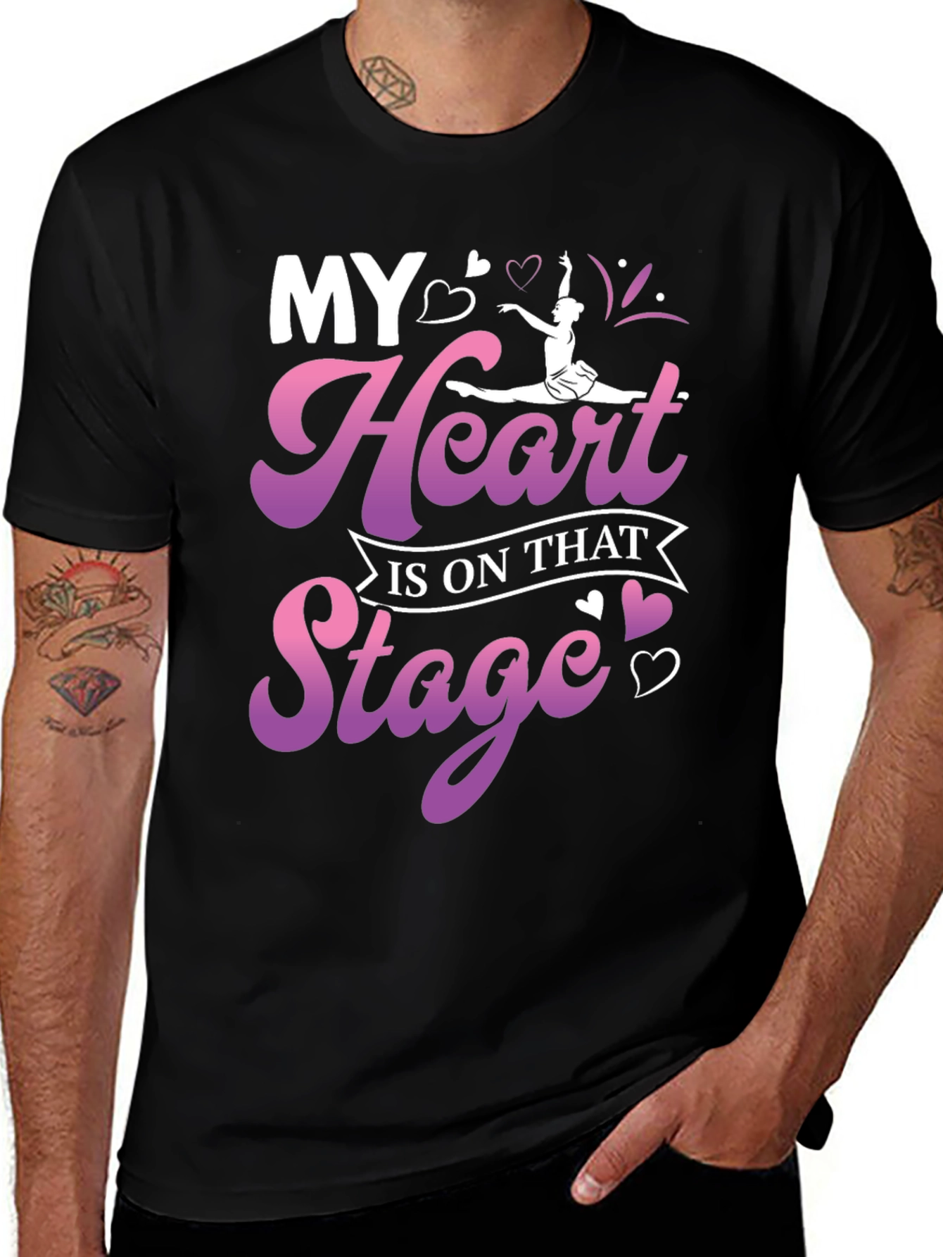 Black My Heart Is On That Stage T-Shirt main image