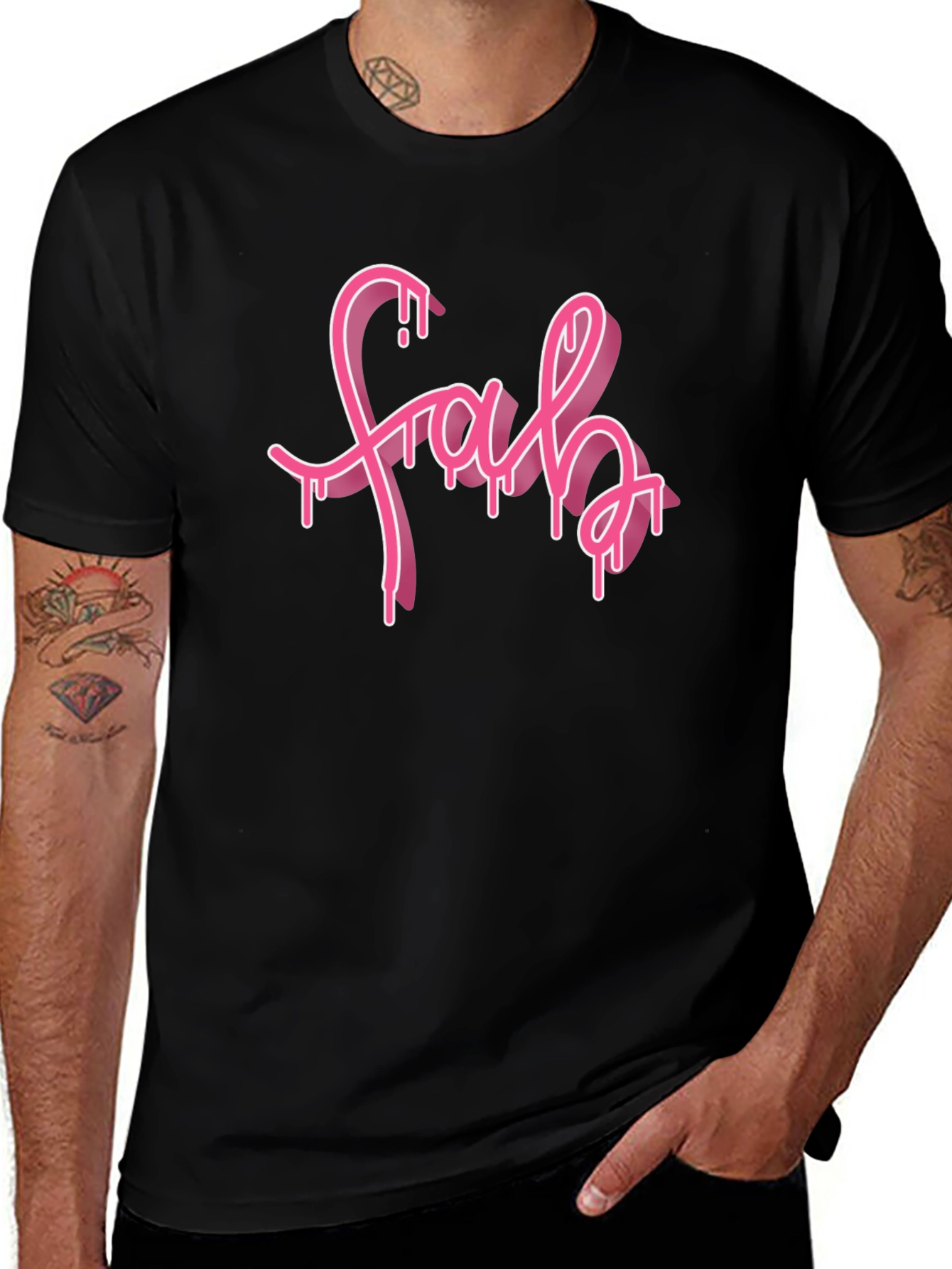 Variant 23 of Fab Drip Tee - Trendy Graphic Black T-Shirt