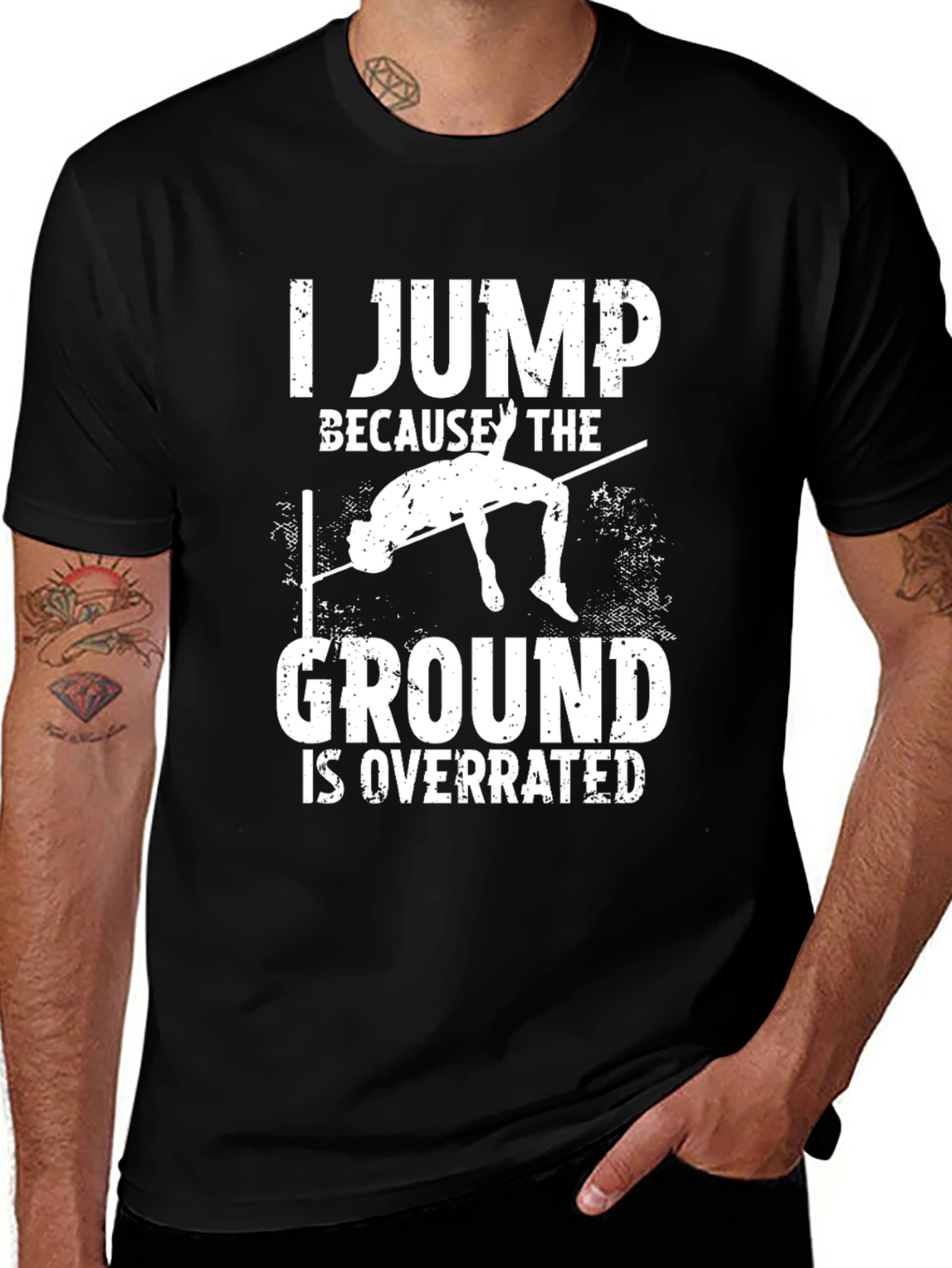 Variant 4 of Funny High Jump T-Shirt: Ground Is Overrated Tee