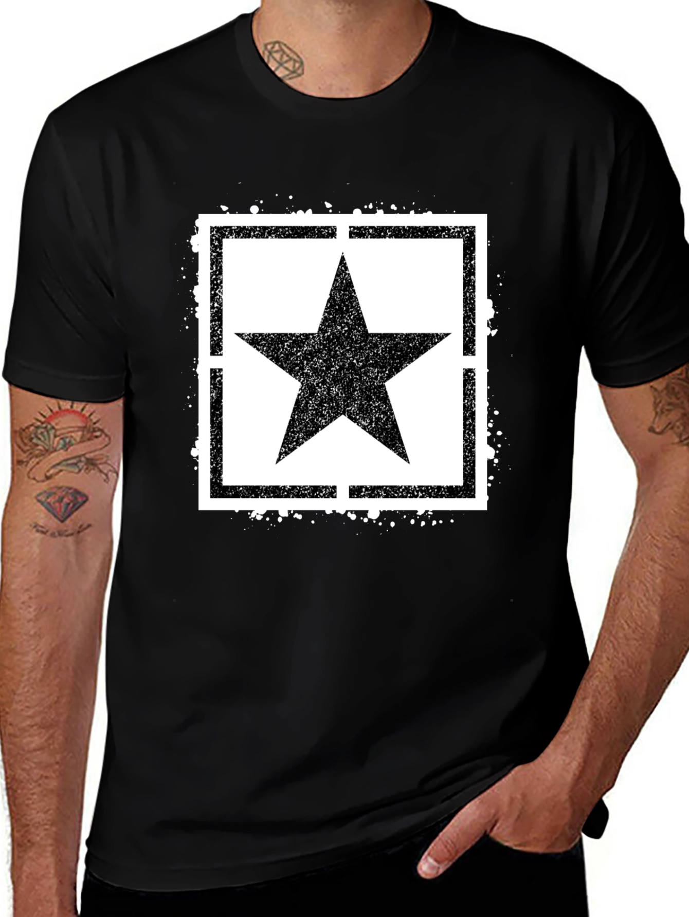 Variant 2 of Black T-Shirt with Star Graphic