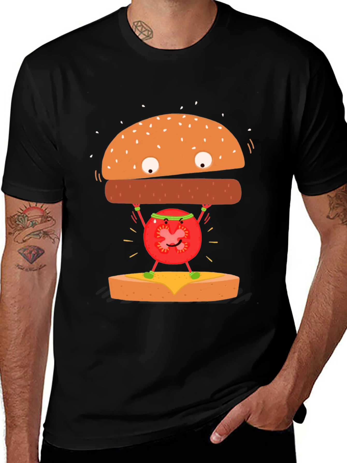 Variant 29 of Funny Hamburger Tomato T-Shirt